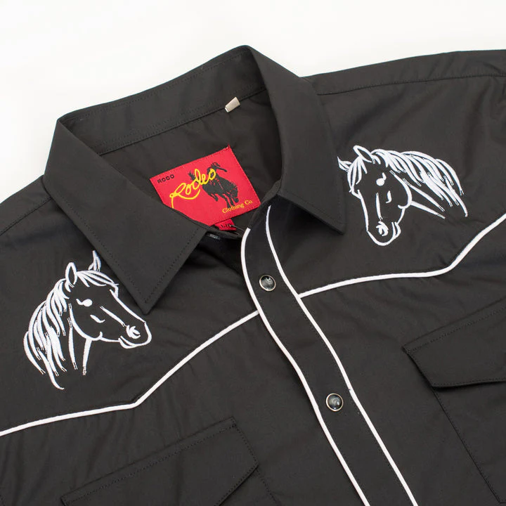 Men's Poly/Cotton L/S Horse Embroidery Western Shirts-PS560L-504 - Image 4