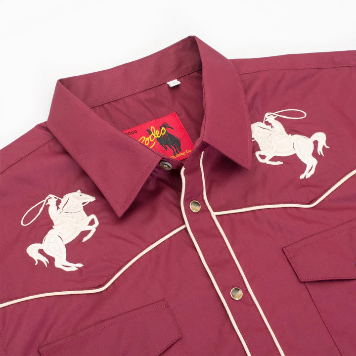 Men's Poly/Cotton L/S Horse Embroidery Western Shirts-PS560L-505 - Image 4