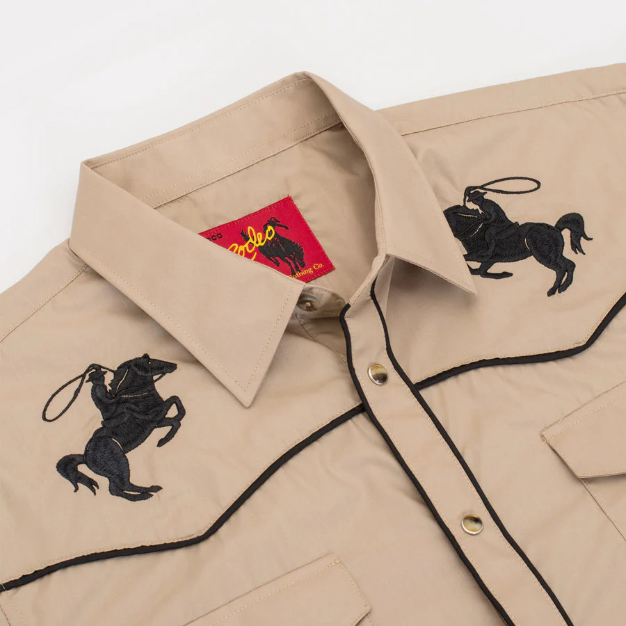 Men's Poly/Cotton L/S Horse Embroidery Western Shirts-PS560L-506 - Image 4