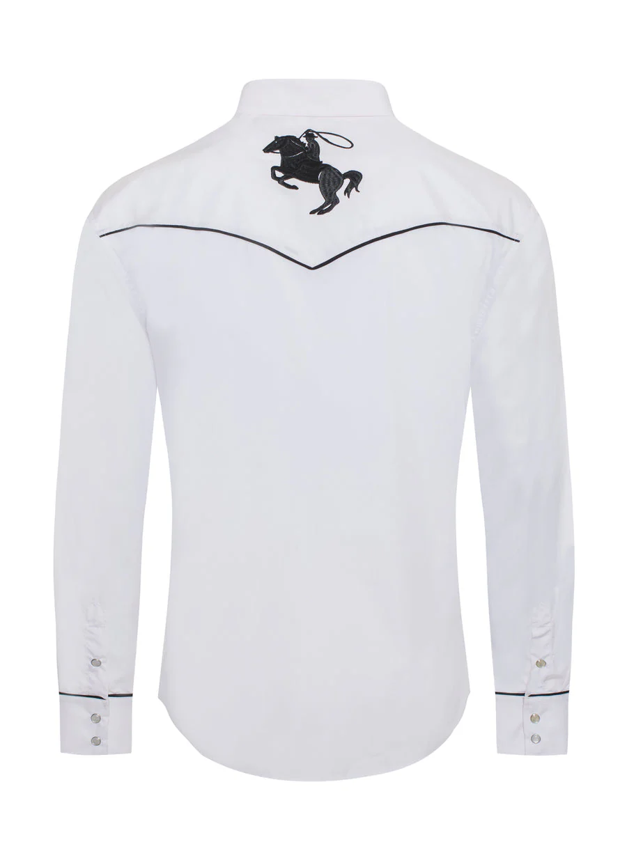 Men's Poly/Cotton L/S Horse Embroidery Western Shirts-PS560L-508 - Image 3