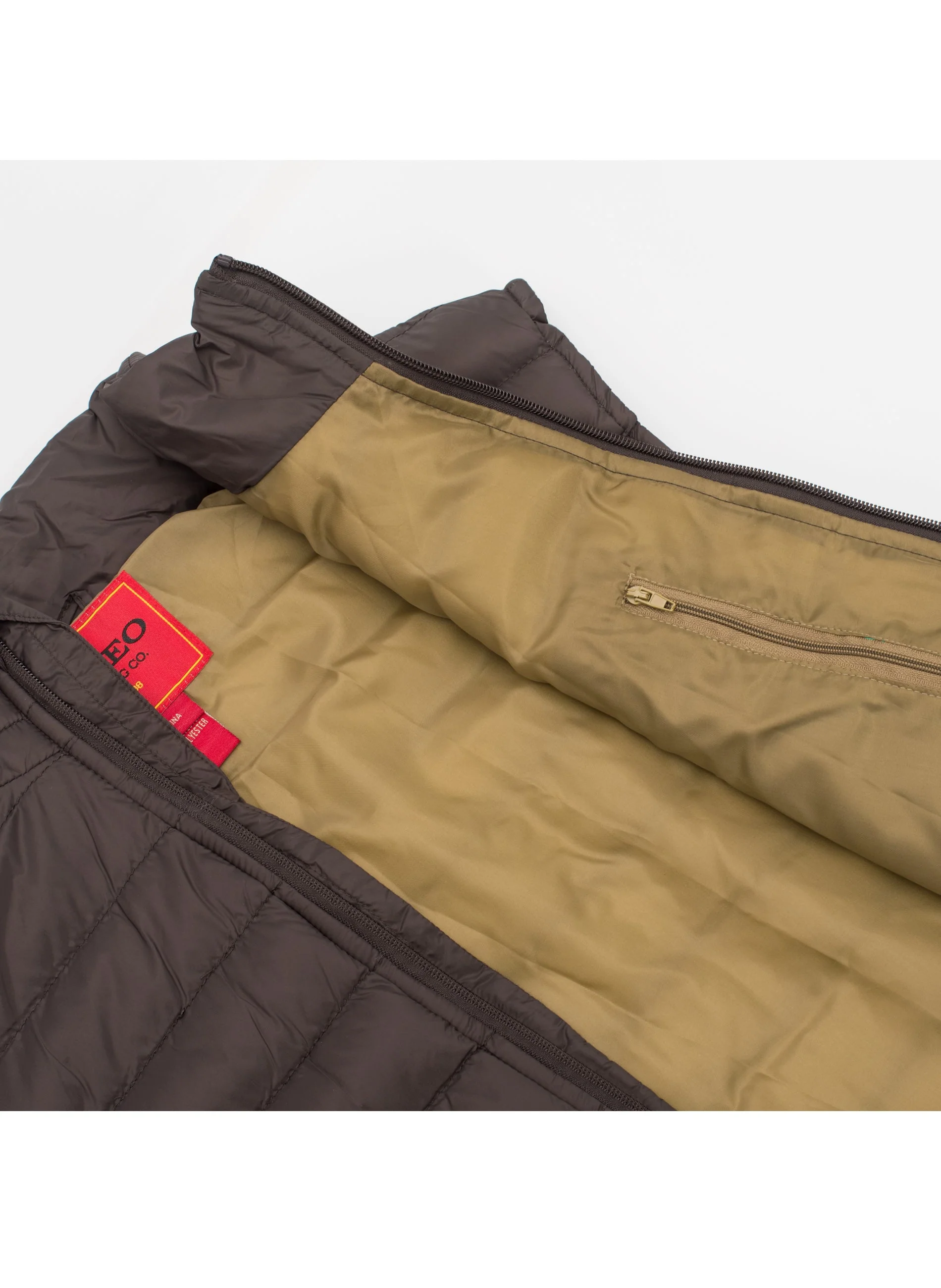 Men's Puffer Workwear/Streetwear Sleeveless Vest-NV640-BROWN/KHAKI - Image 3
