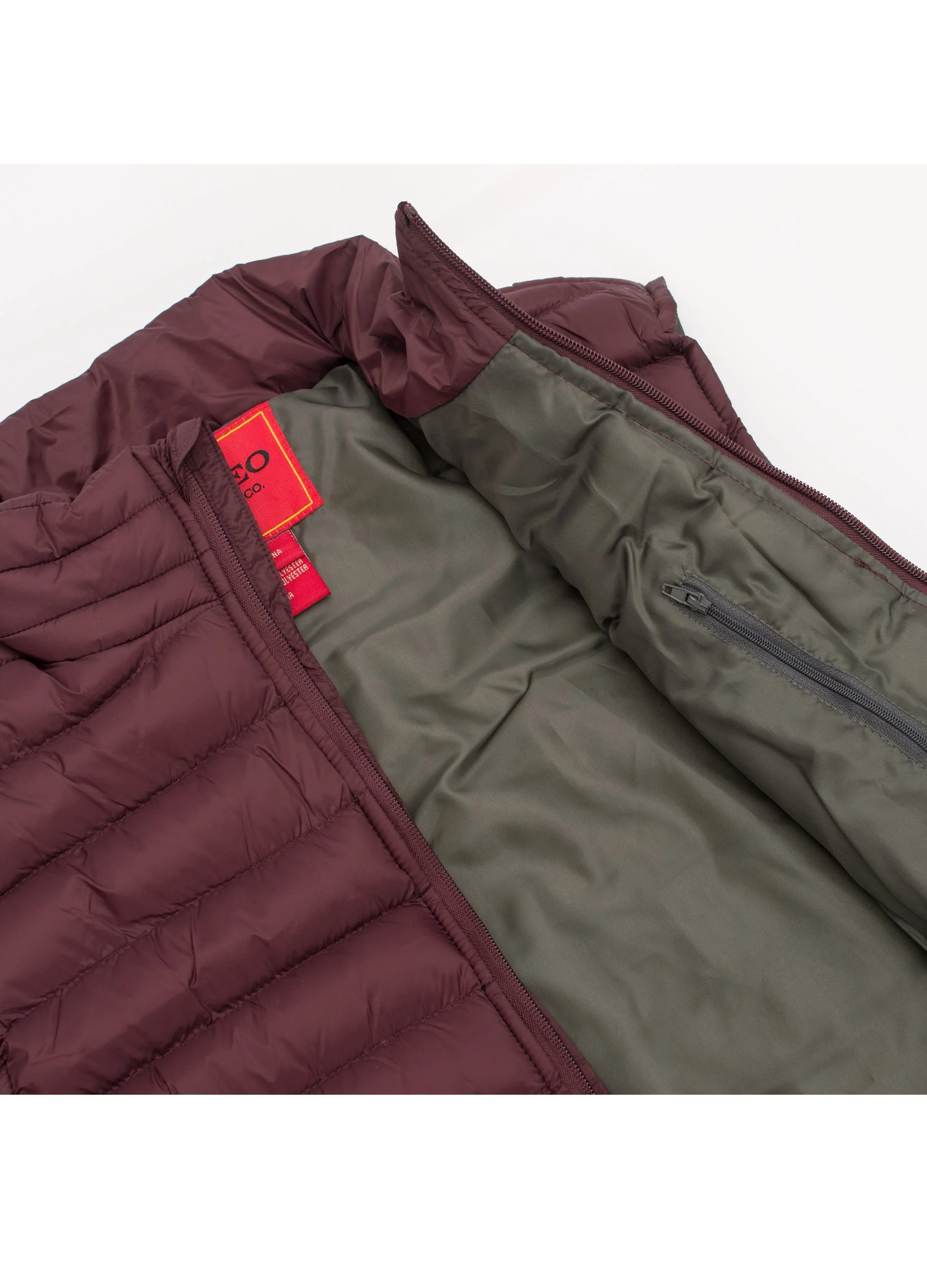 Men's Puffer Workwear/Streetwear Sleeveless Vest-NV640-BURG/GRY - Image 3