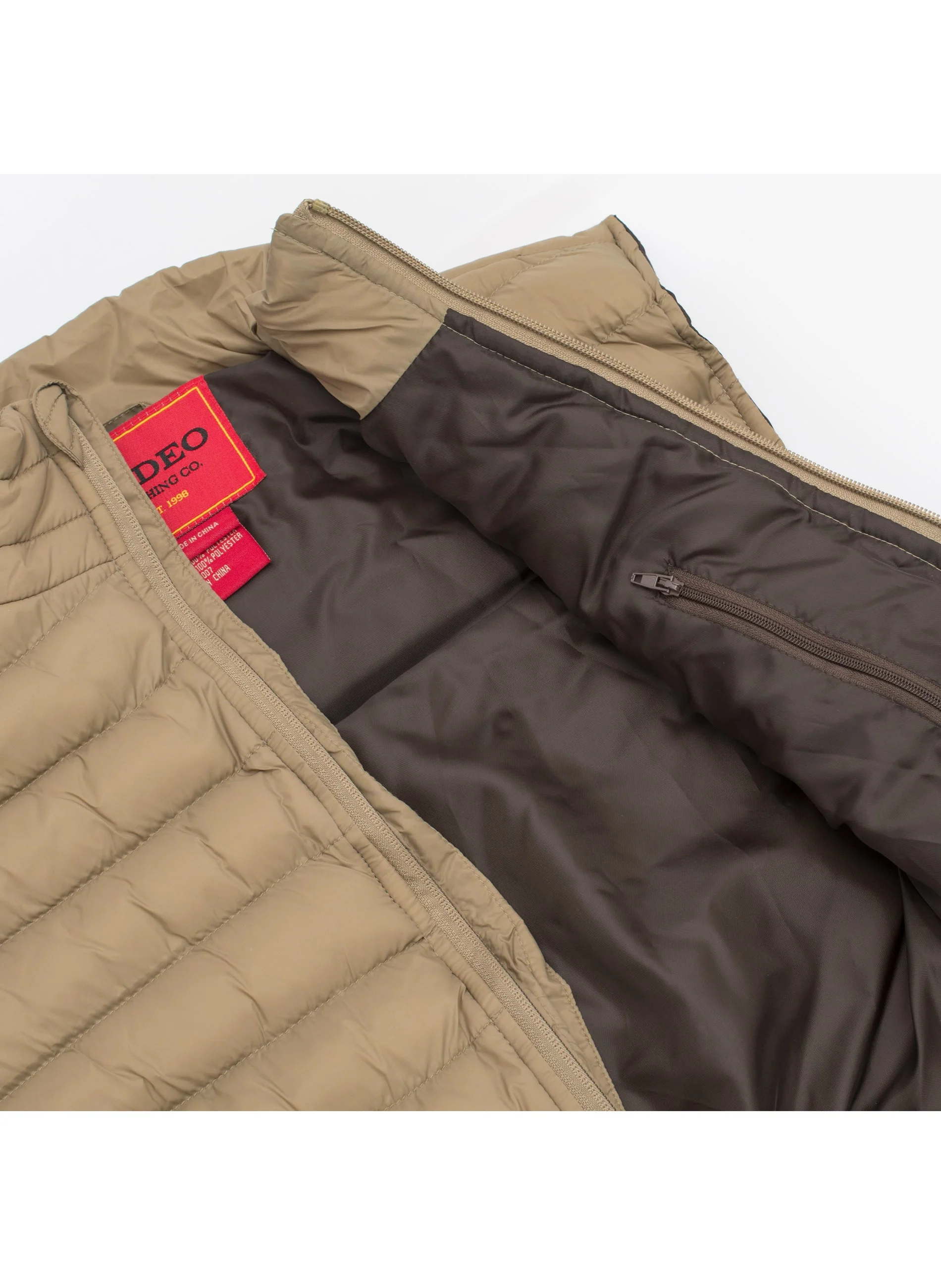 Men's Puffer Workwear/Streetwear Sleeveless Vest-NV640-KHAKI/BROWN - Image 3