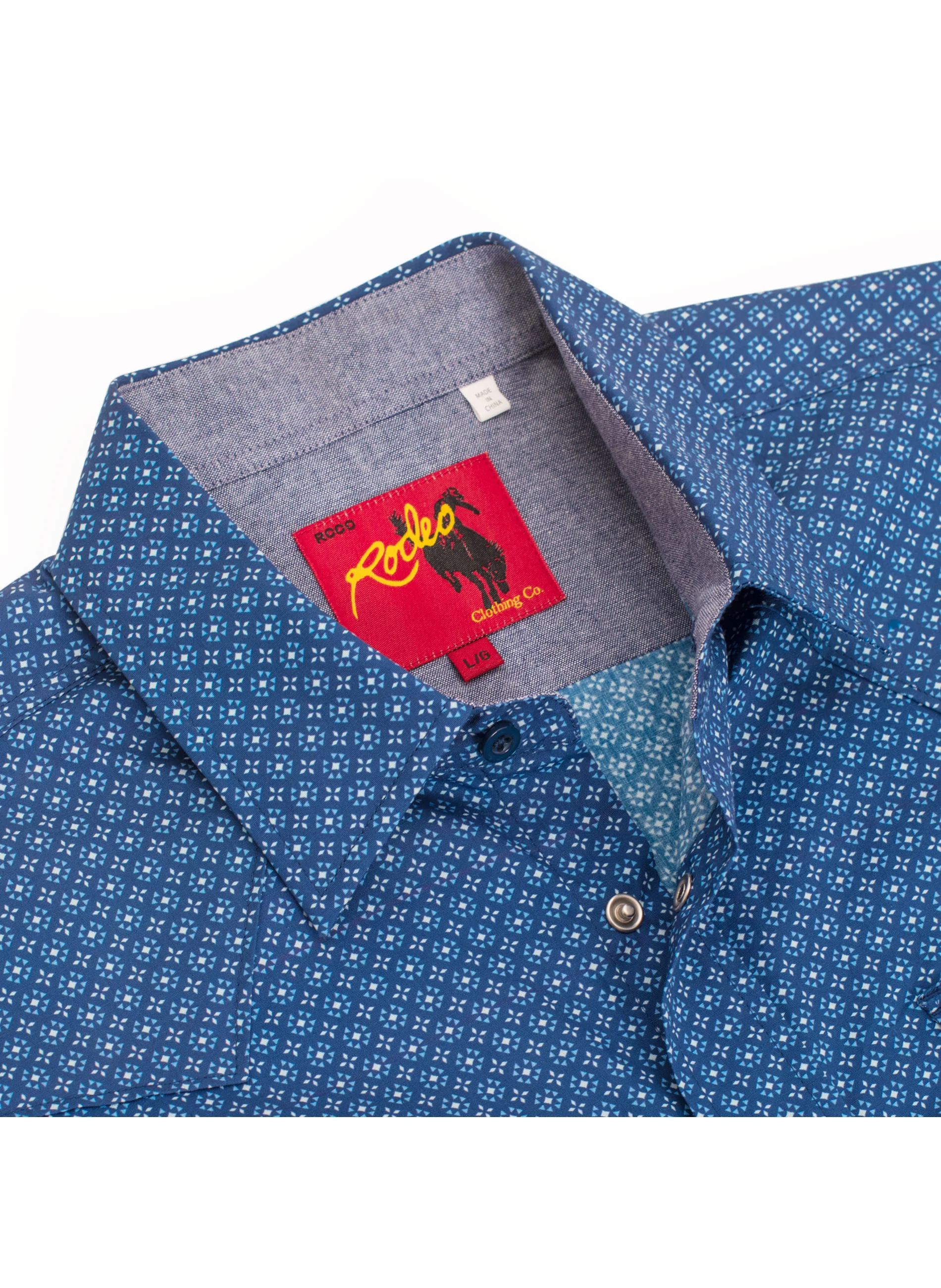 Men's Short Sleeve Pearl Snap Print Shirt-PS100S-1093 - Image 3