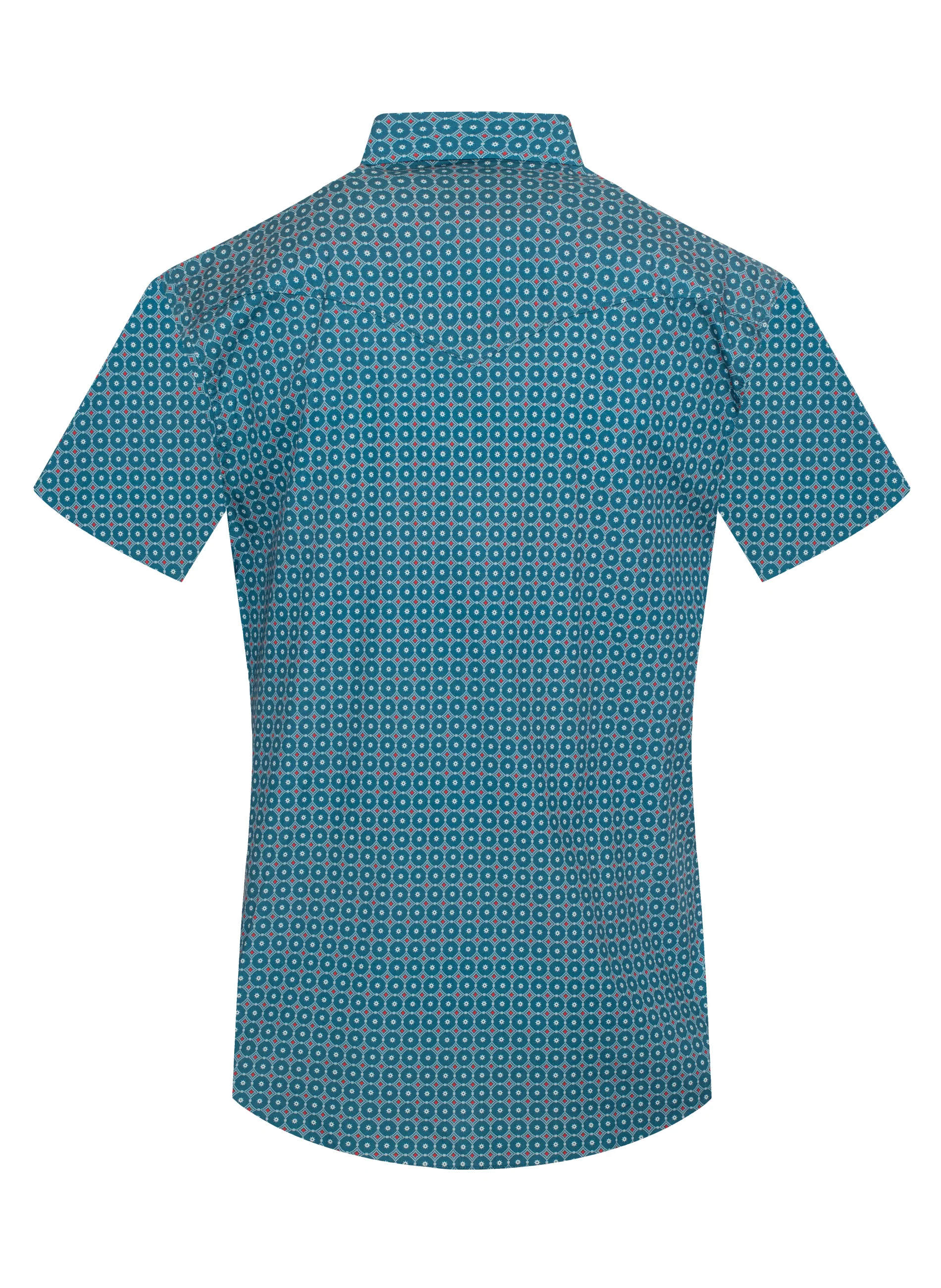 Men's Short Sleeve Pearl Snap Print Shirt-PS100S-1094 - Image 2