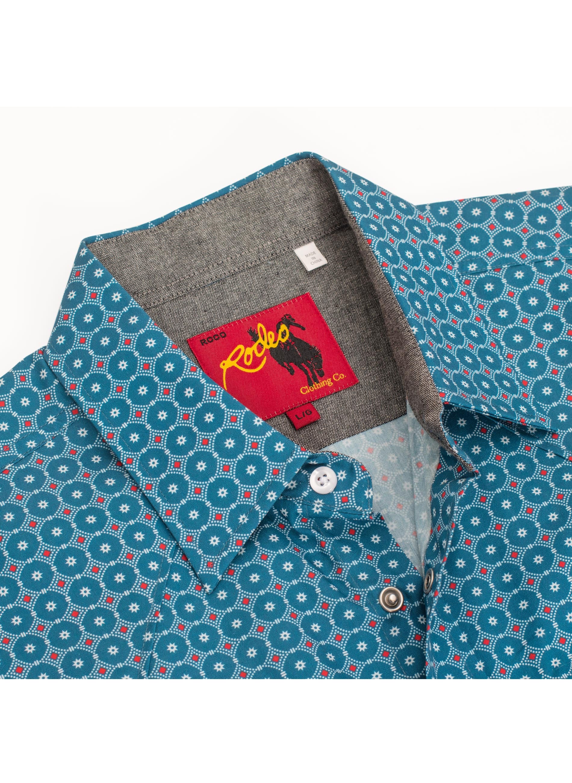 Men's Short Sleeve Pearl Snap Print Shirt-PS100S-1094 - Image 3
