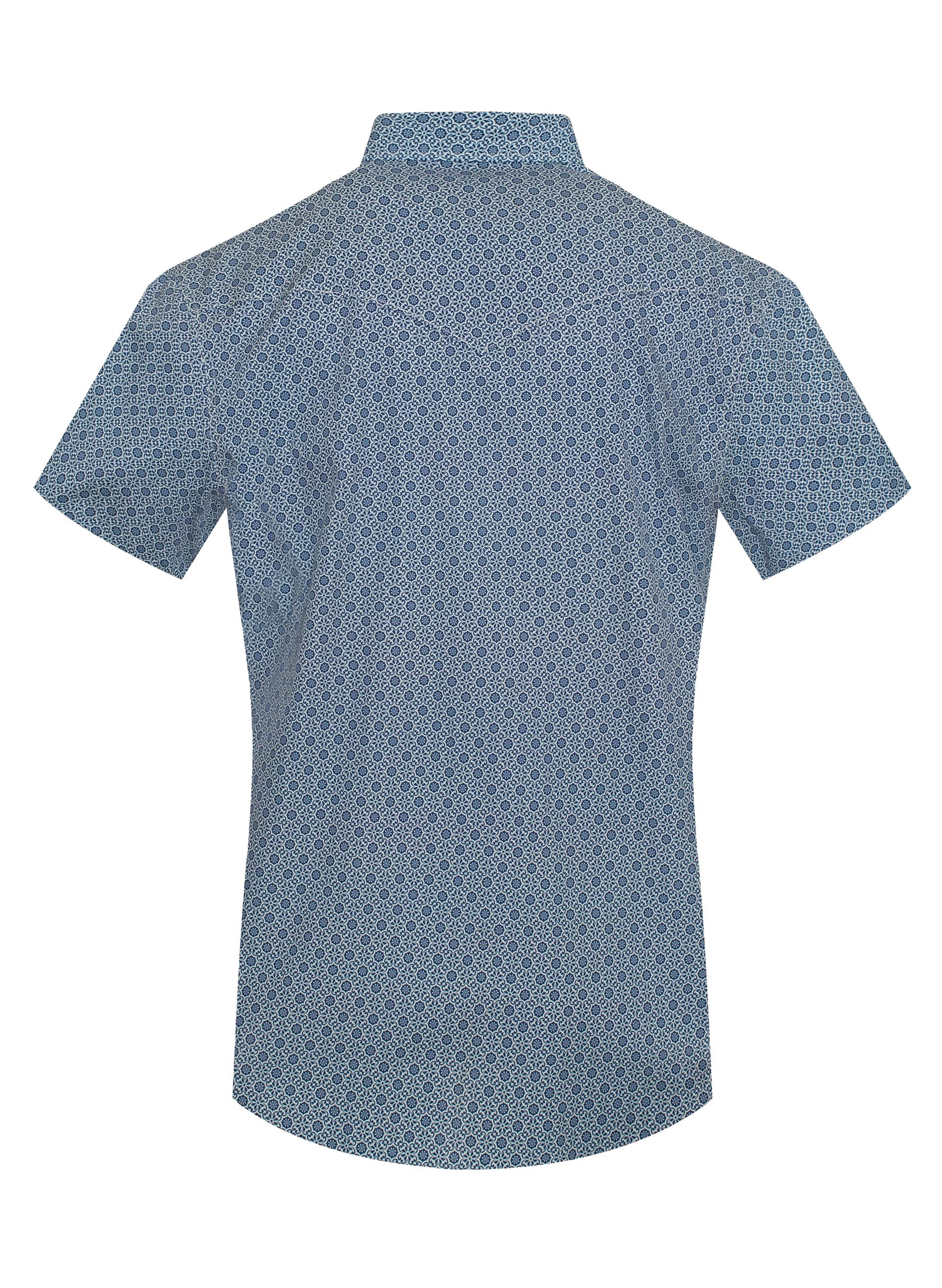 Men's Short Sleeve Pearl Snap Print Shirt-PS100S-1095 - Image 2