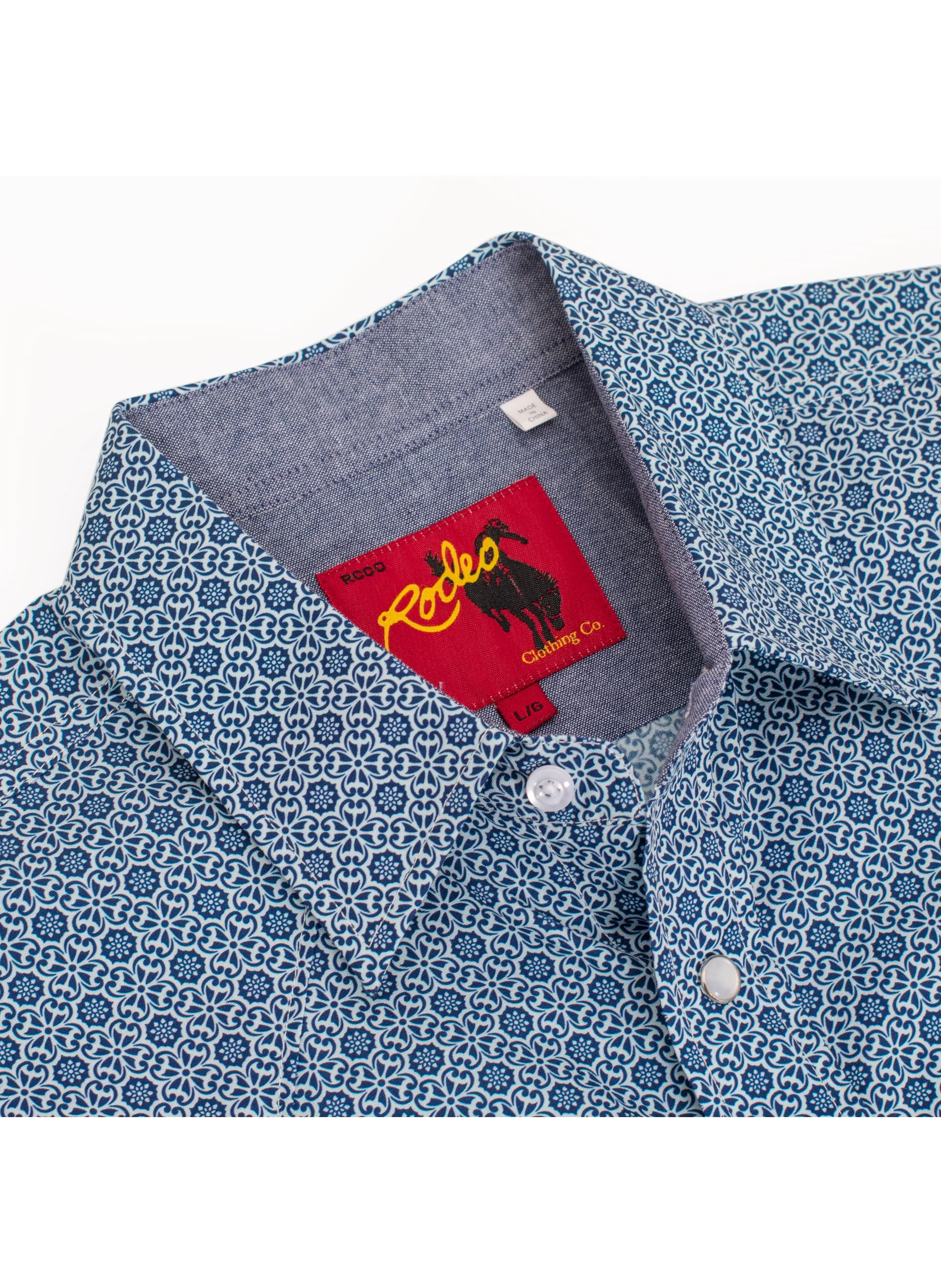 Men's Short Sleeve Pearl Snap Print Shirt-PS100S-1095 - Image 3