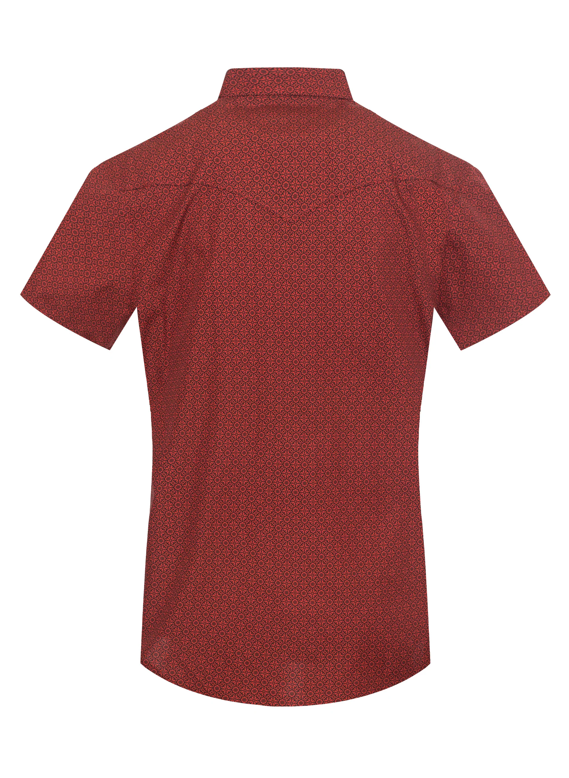 Men's Short Sleeve Pearl Snap Print Shirt-PS100S-1096 - Image 2