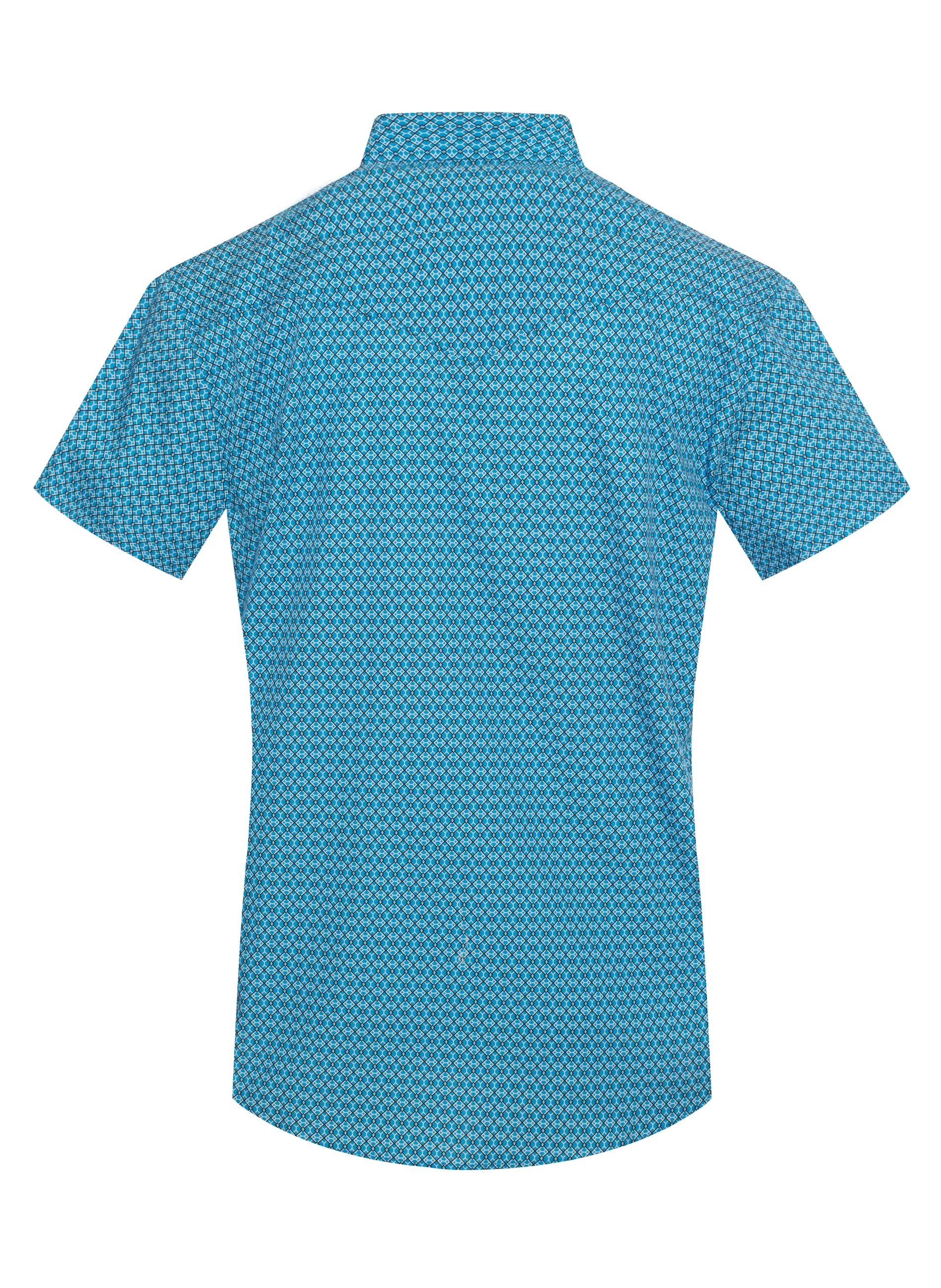 Men's Short Sleeve Pearl Snap Print Shirt-PS100S-1098 - Image 2