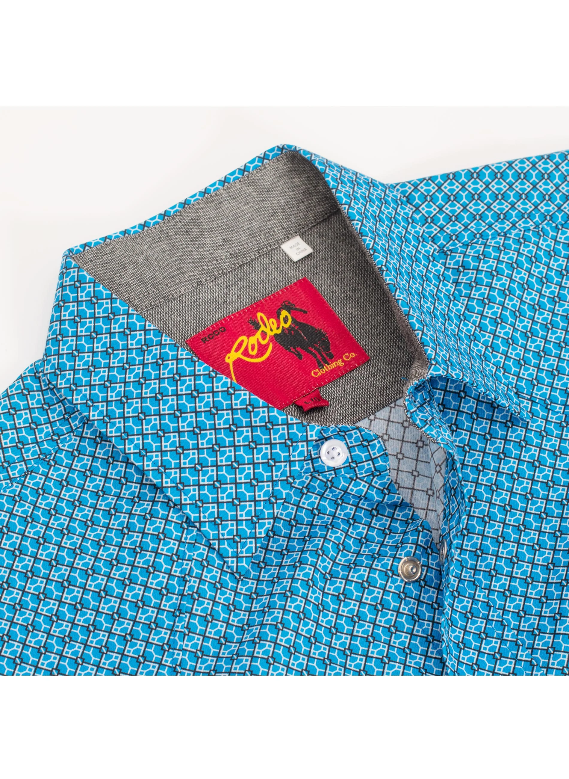 Men's Short Sleeve Pearl Snap Print Shirt-PS100S-1098 - Image 3