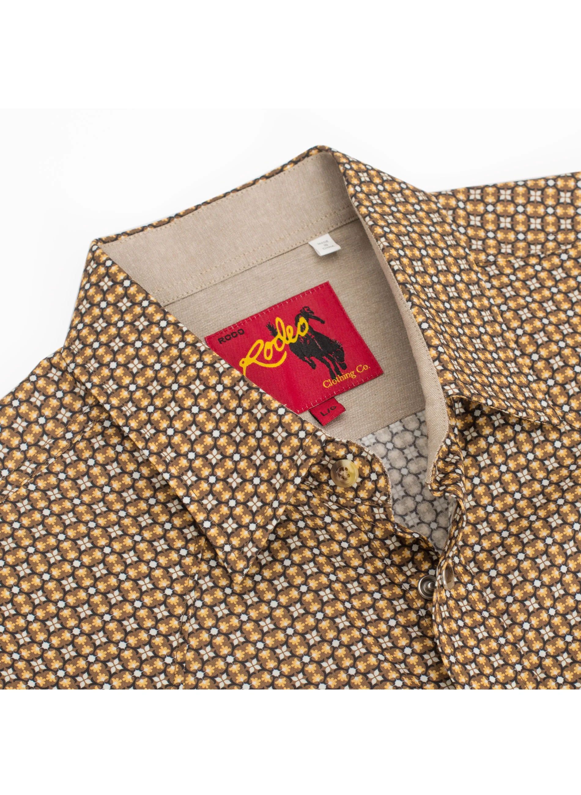 Men's Short Sleeve Pearl Snap Print Shirt-PS100S-1099 - Image 3