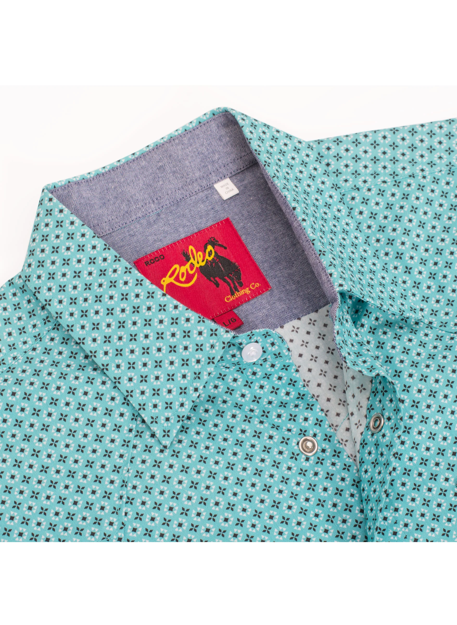 Men's Short Sleeve Pearl Snap Print Shirt-PS100S-1100 - Image 3