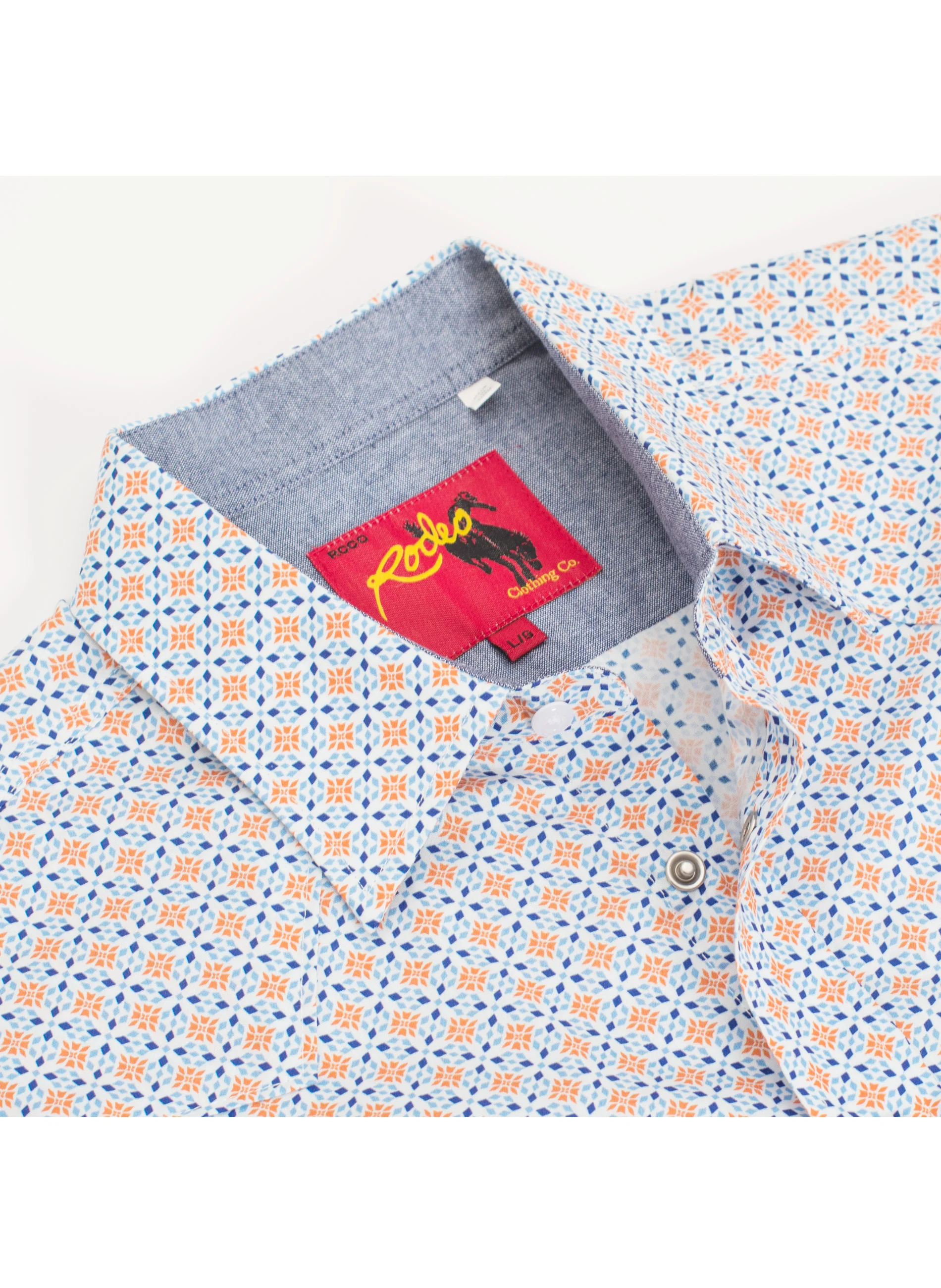 Men's Short Sleeve Pearl Snap Print Shirt-PS100S-1101 - Image 3