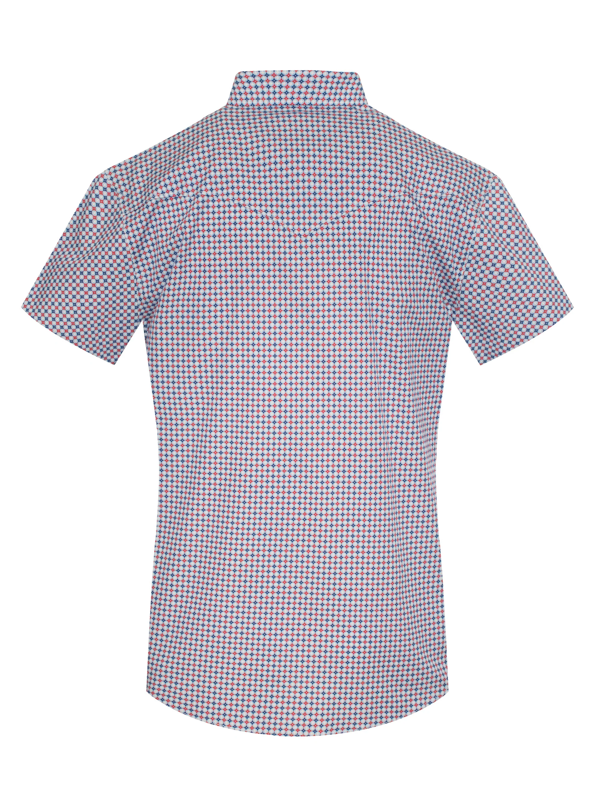 Men's Short Sleeve Pearl Snap Print Shirt-PS100S-1102 - Image 2