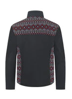 Men's Soft Shell Bonded Jacket With Western Aztec Print -NJ650EMB-AZ-BLK-BURG - Image 2