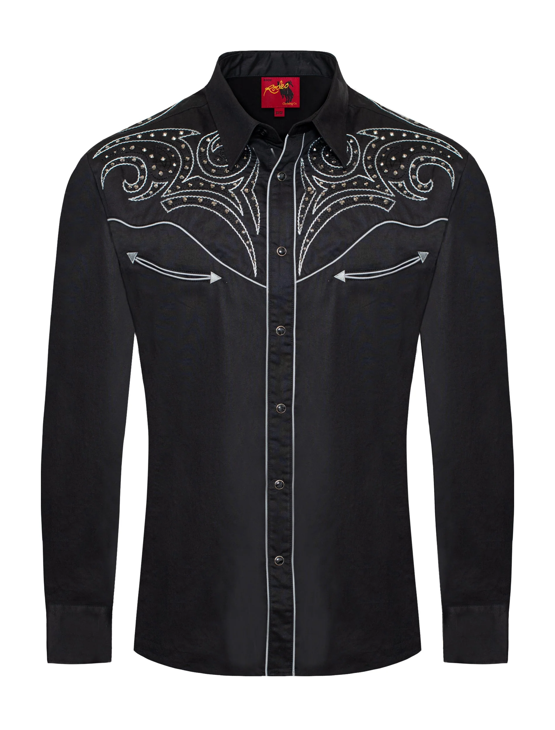Men's Western Cowboy Embroidery Shirt-PS500D-1001