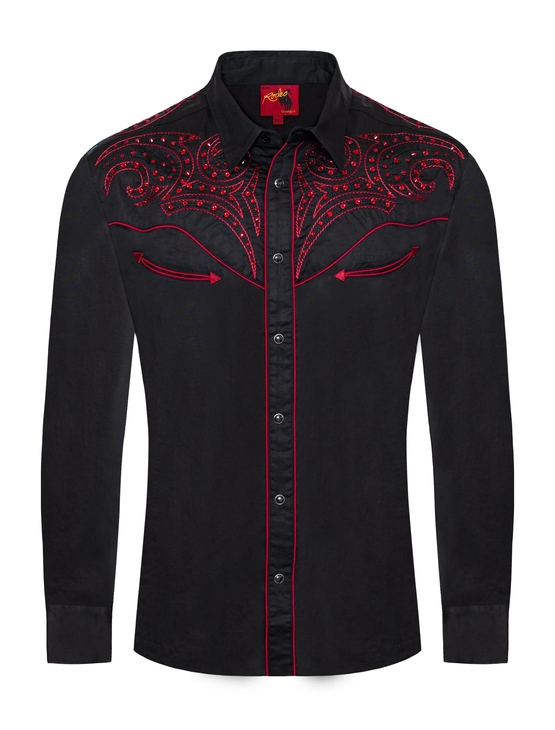 Men's Western Cowboy Embroidery Shirt-PS500D-1004