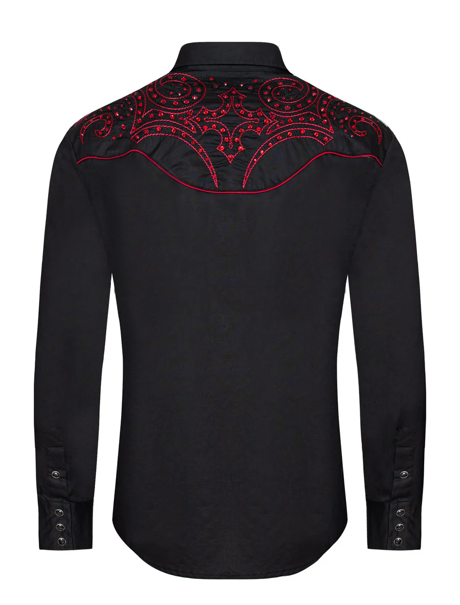 Men's Western Cowboy Embroidery Shirt-PS500D-1004 - Image 2