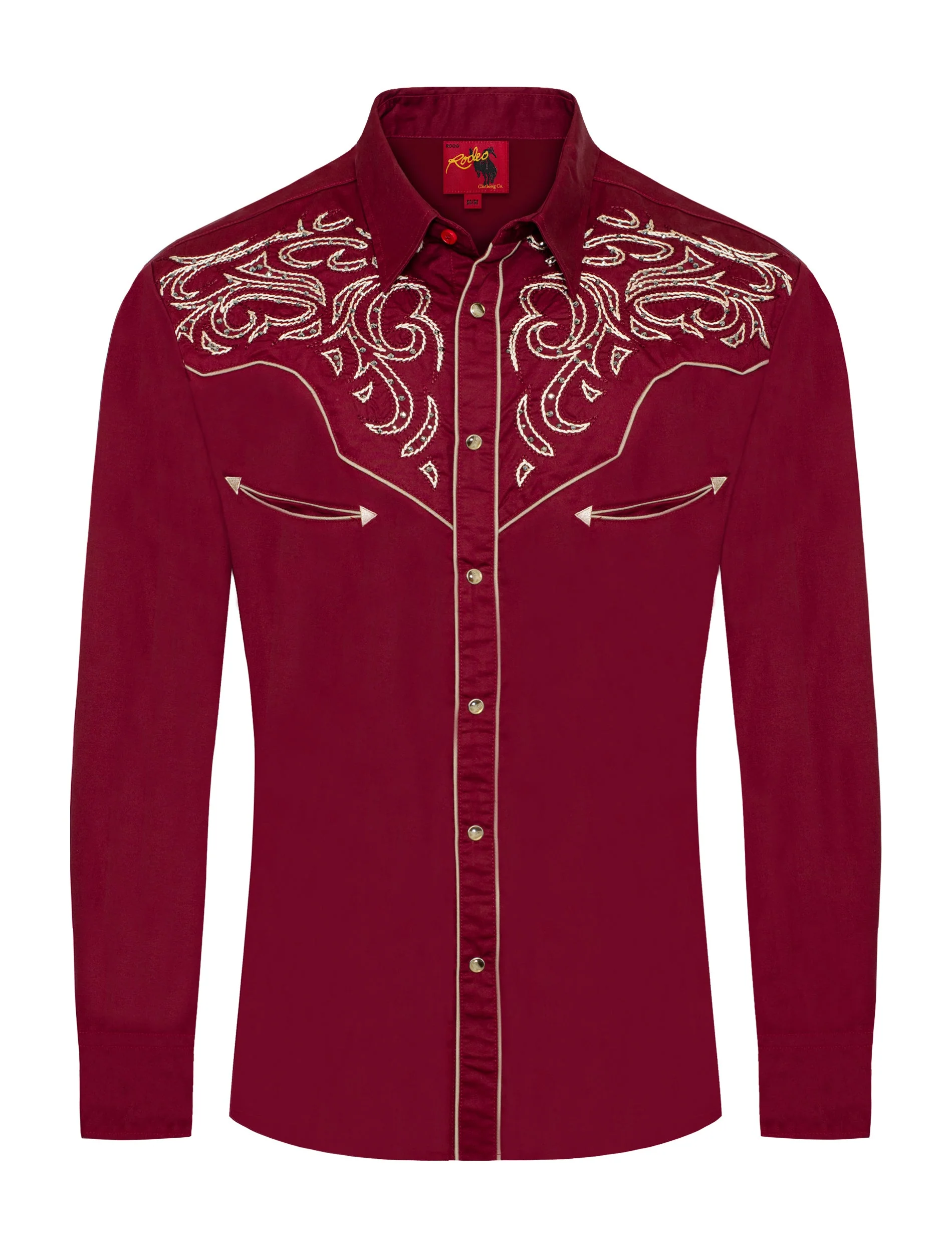 Men's Western Cowboy Embroidery Shirt-PS500D-1003