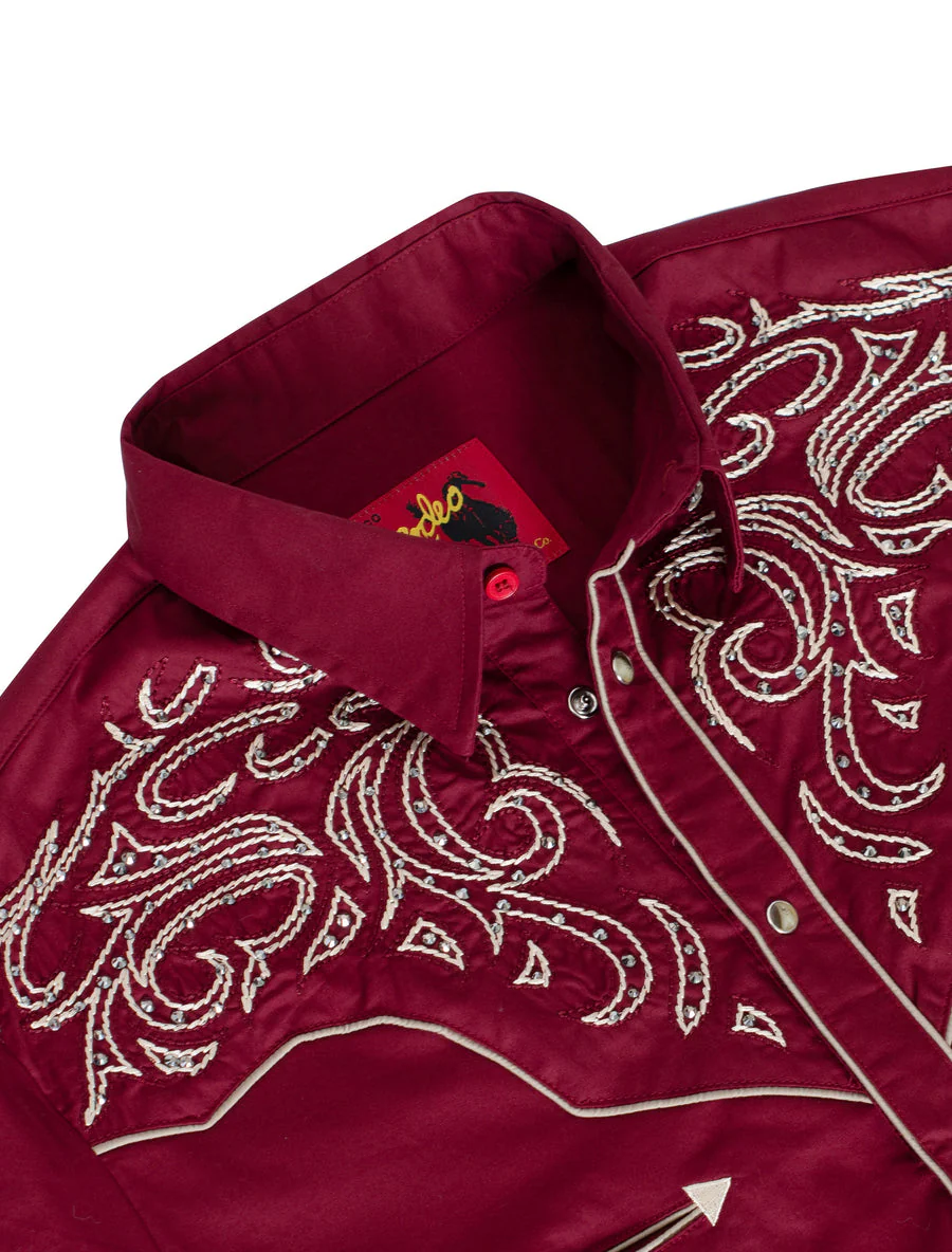 Men's Western Cowboy Embroidery Shirt-PS500D-1003 - Image 2