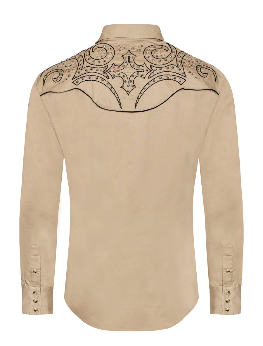 Men's Western Cowboy Embroidery Shirt-PS500D-1005 - Image 3