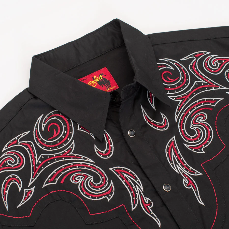 Men's Western Cowboy Embroidery Shirt-PS500D-1010 - Image 3