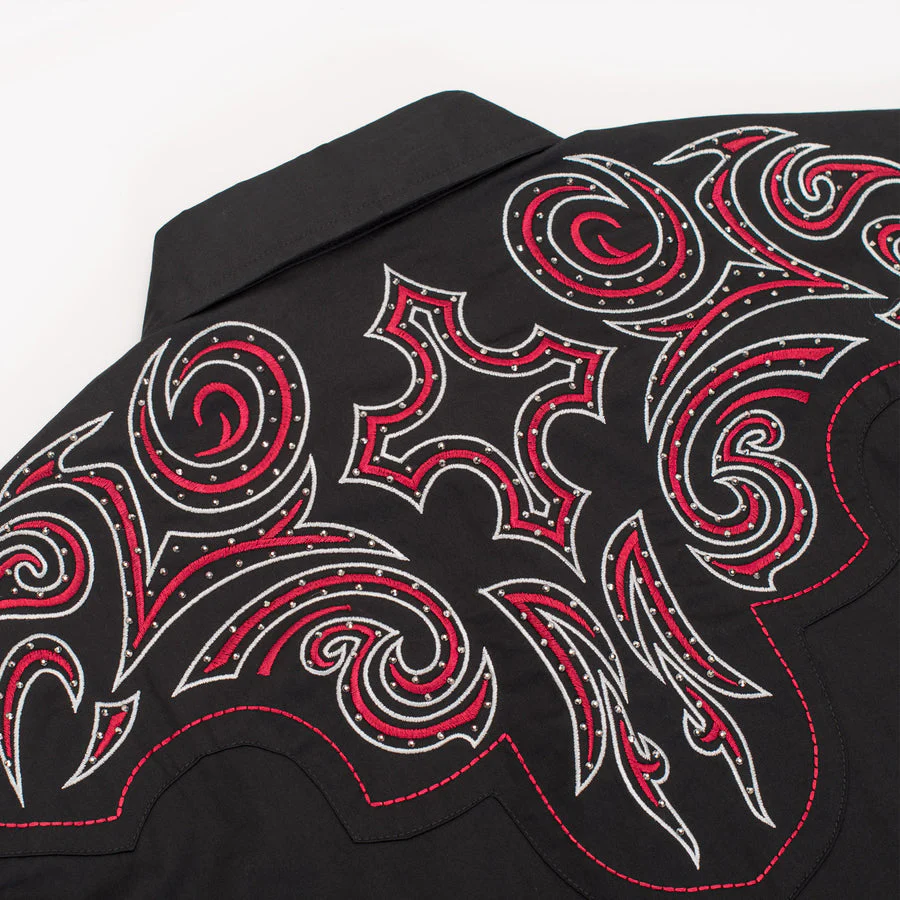 Men's Western Cowboy Embroidery Shirt-PS500D-1010 - Image 4