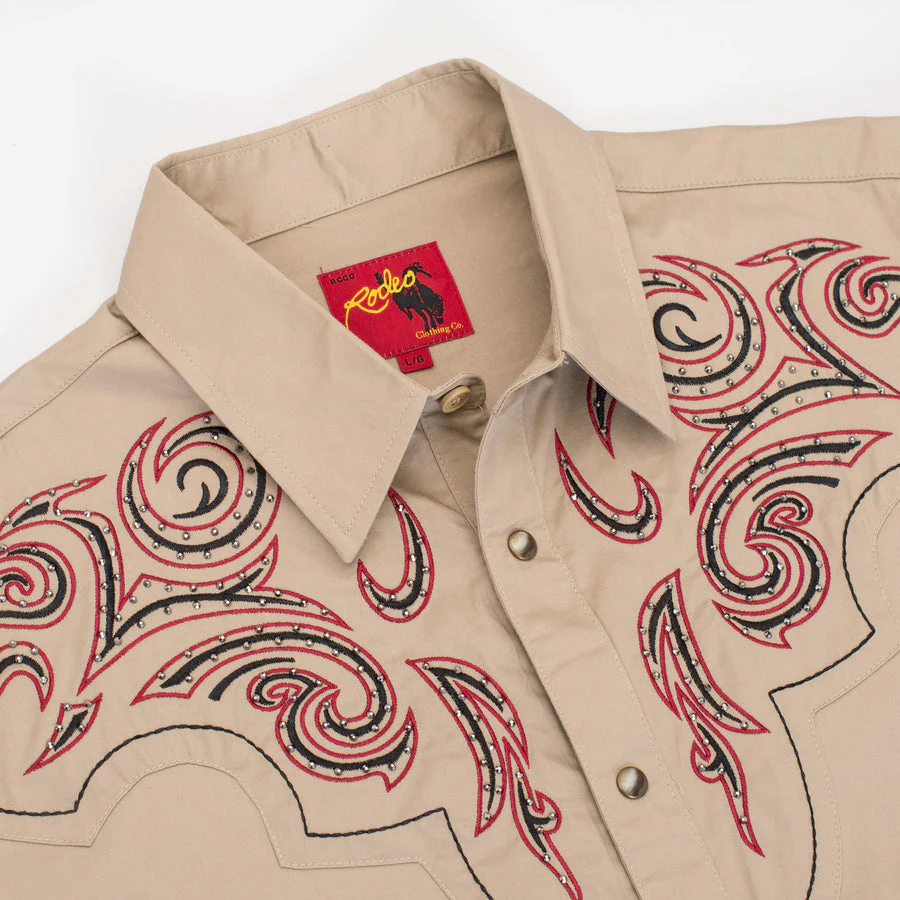Men's Western Cowboy Embroidery Shirt-PS500D-1014 - Image 4