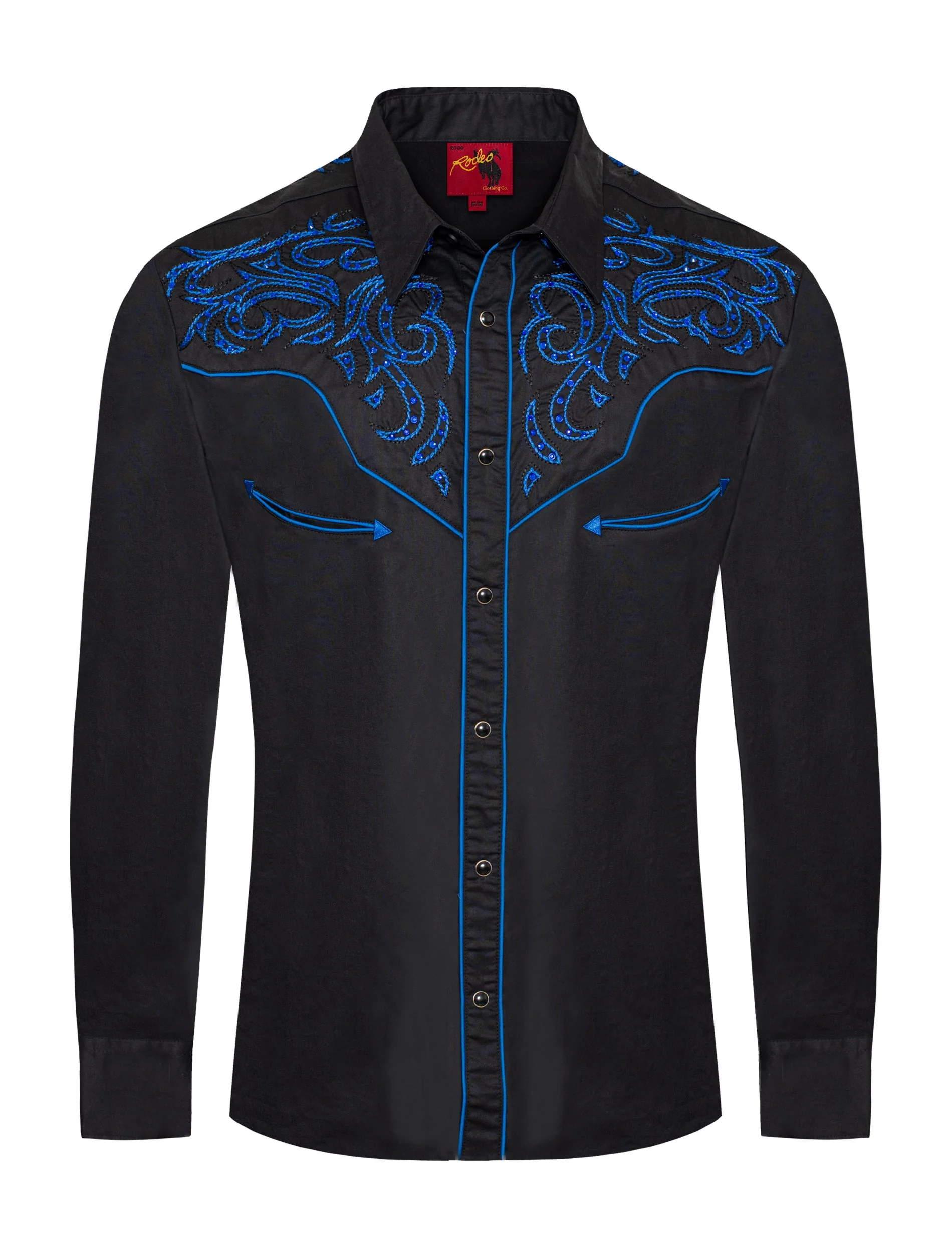 Men's Western Cowboy Embroidery Shirt-PS500D-1006