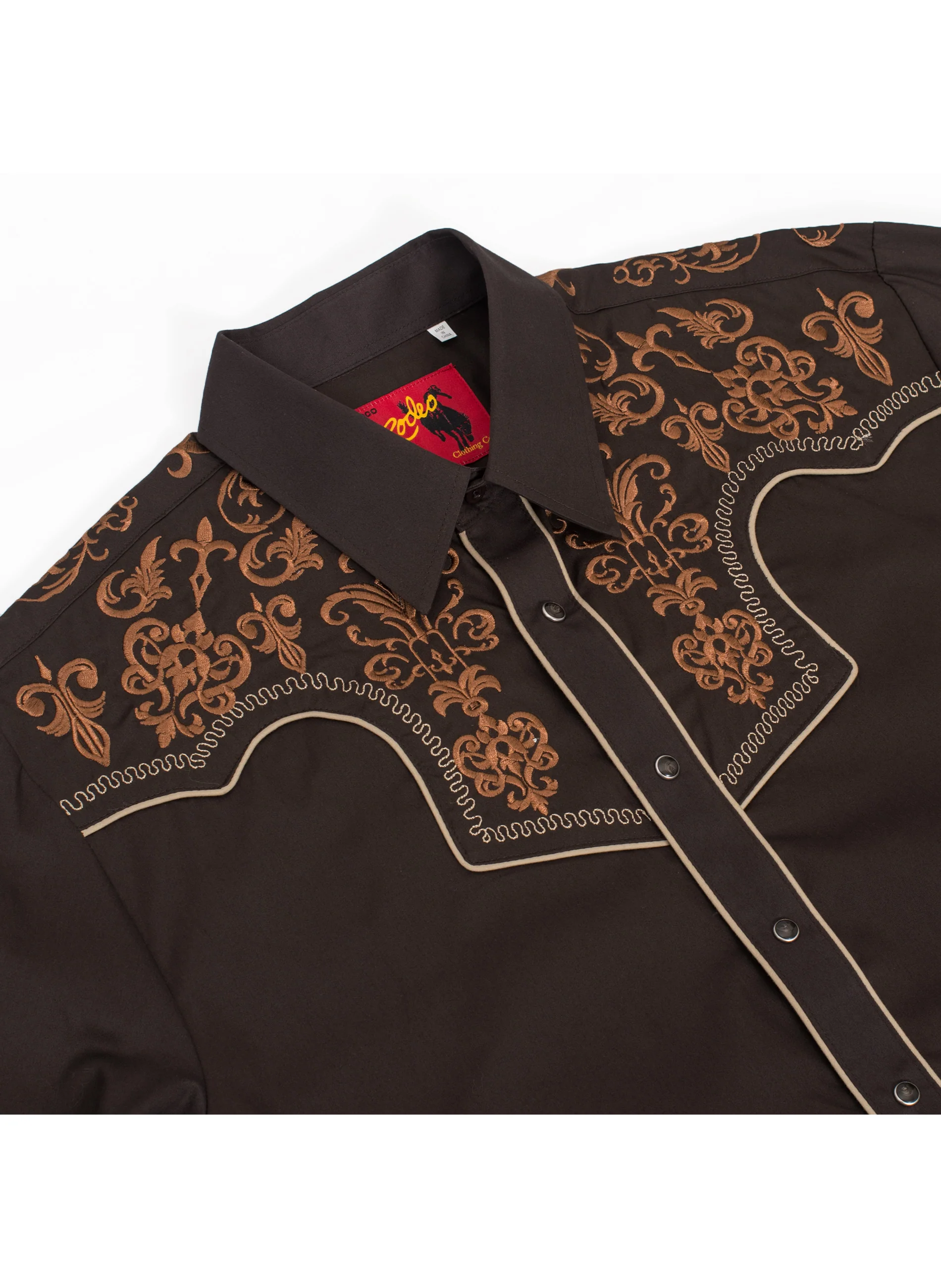Men's Western Cowboy Embroidery Shirt -PS500L-EC-585 - Image 3