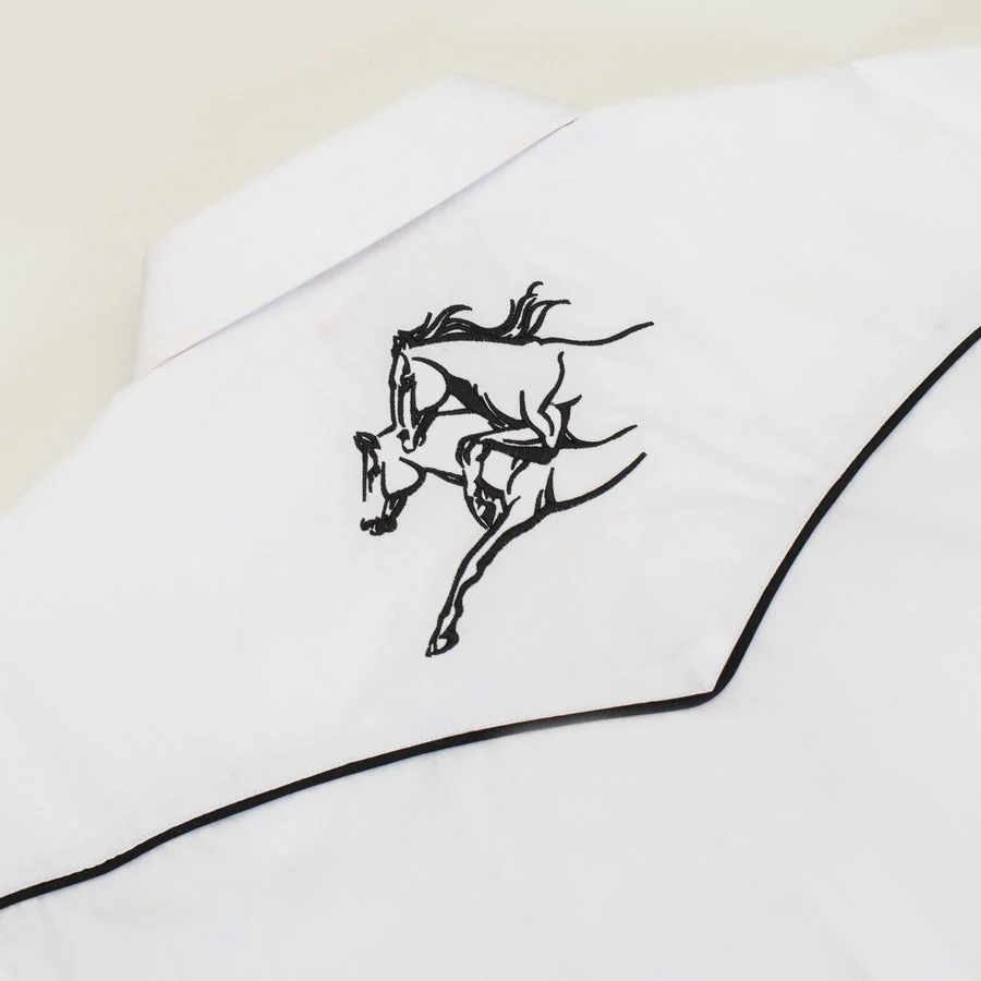 Men's Poly/Cotton L/S Horse Embroidery Western Shirts-PS560L-501 - Image 3