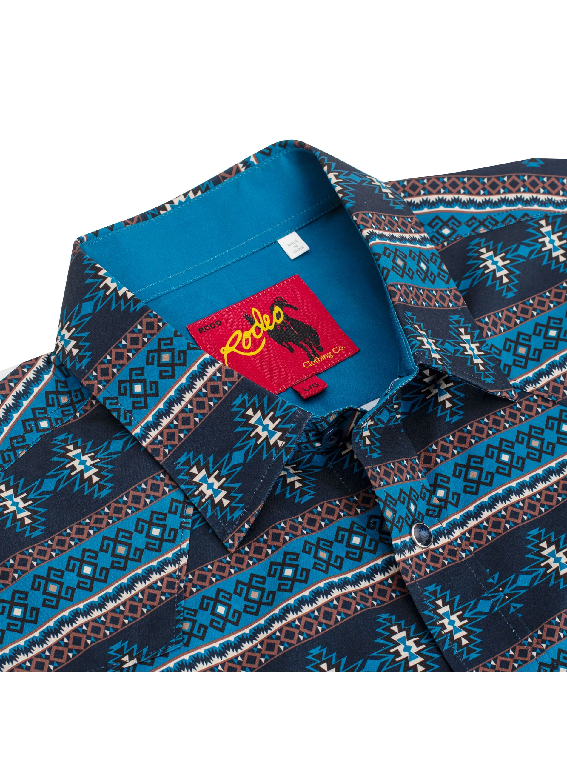 Men's Western Pearl Snap Aztec Print Shirt - MPS110L-1062 - Image 3