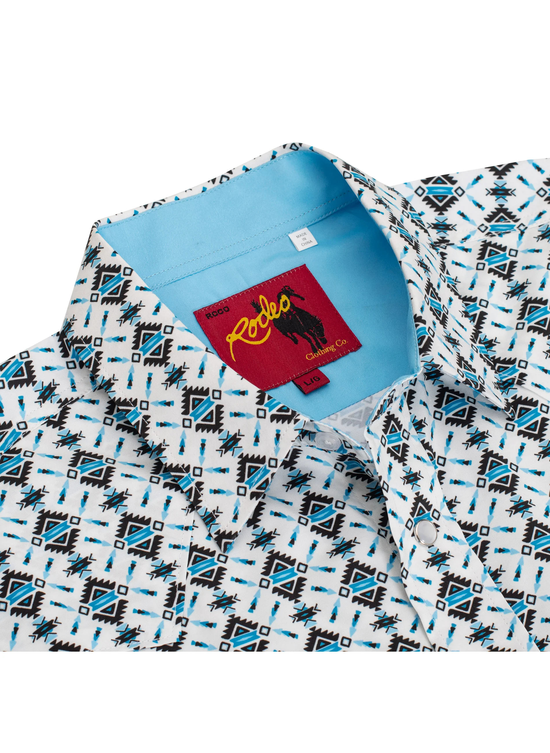 Men's Western Pearl Snap Aztec Print Shirt - MPS110L-1063 - Image 3
