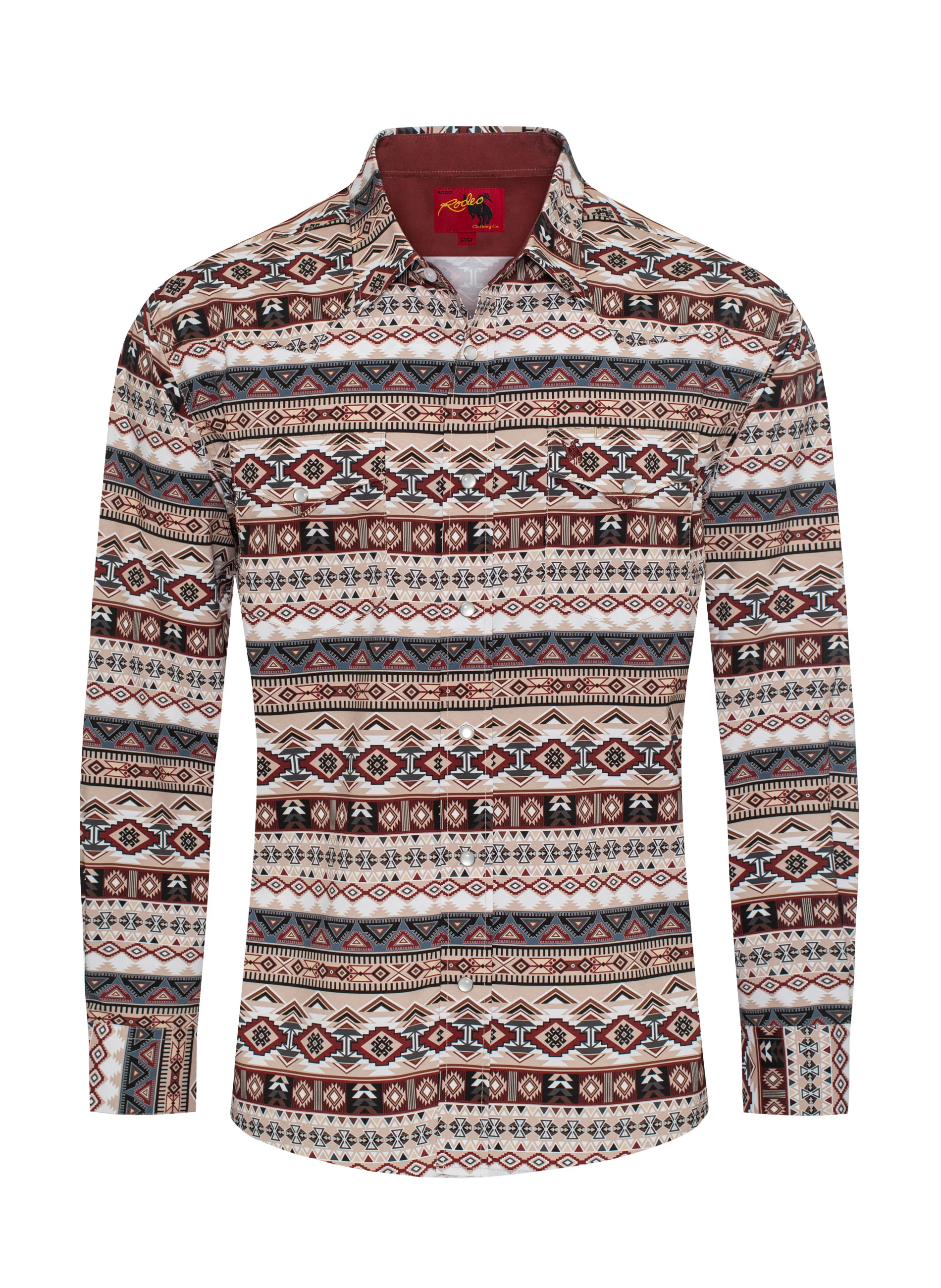 Men's Western Pearl Snap Aztec Print Shirt - MPS110L-1064