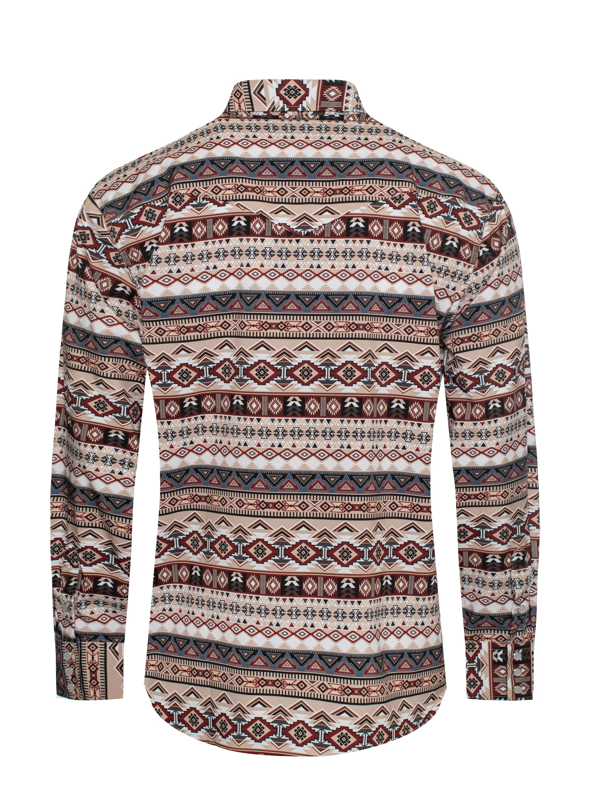 Men's Western Pearl Snap Aztec Print Shirt - MPS110L-1064 - Image 2
