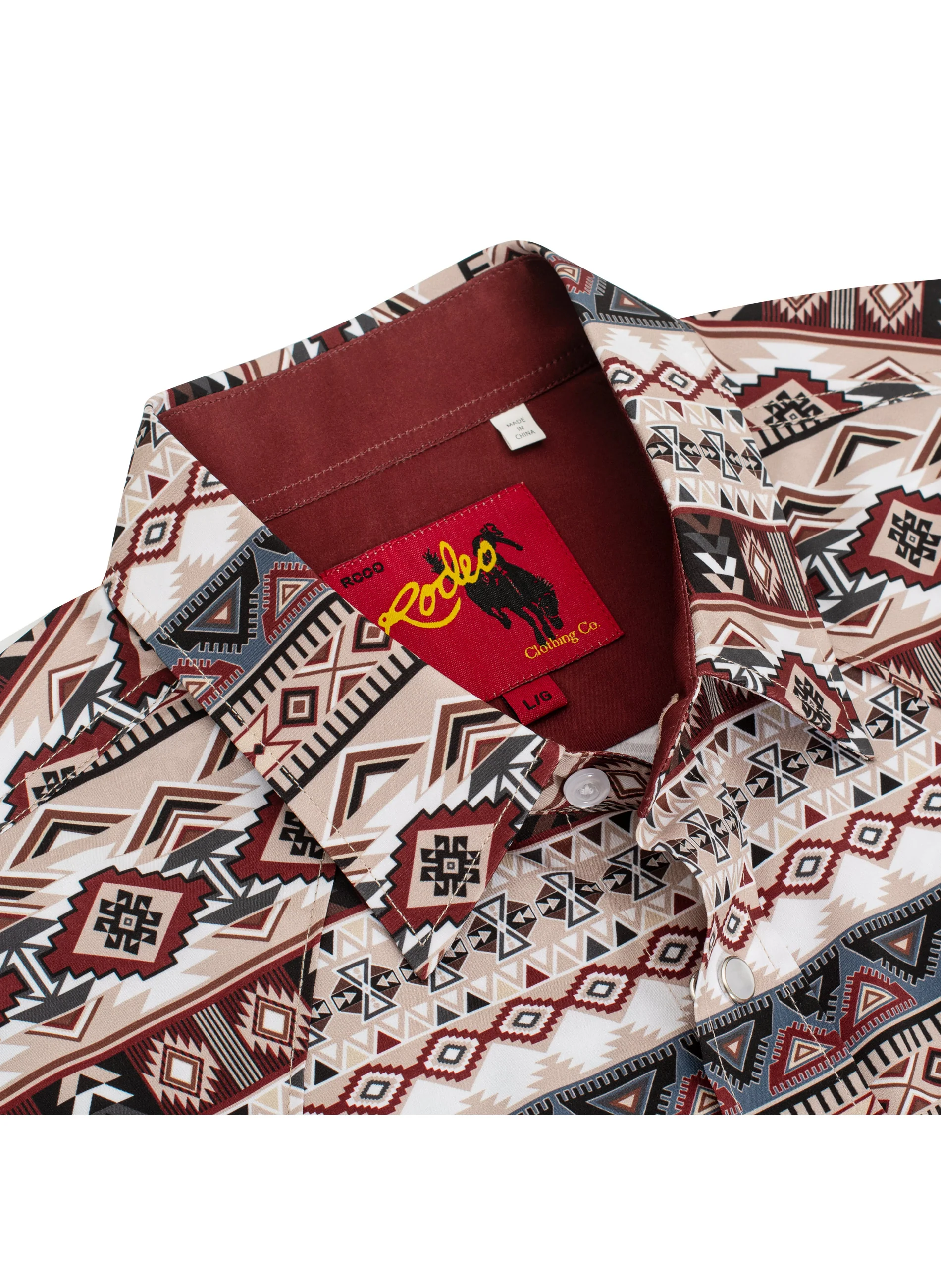 Men's Western Pearl Snap Aztec Print Shirt - MPS110L-1064 - Image 3