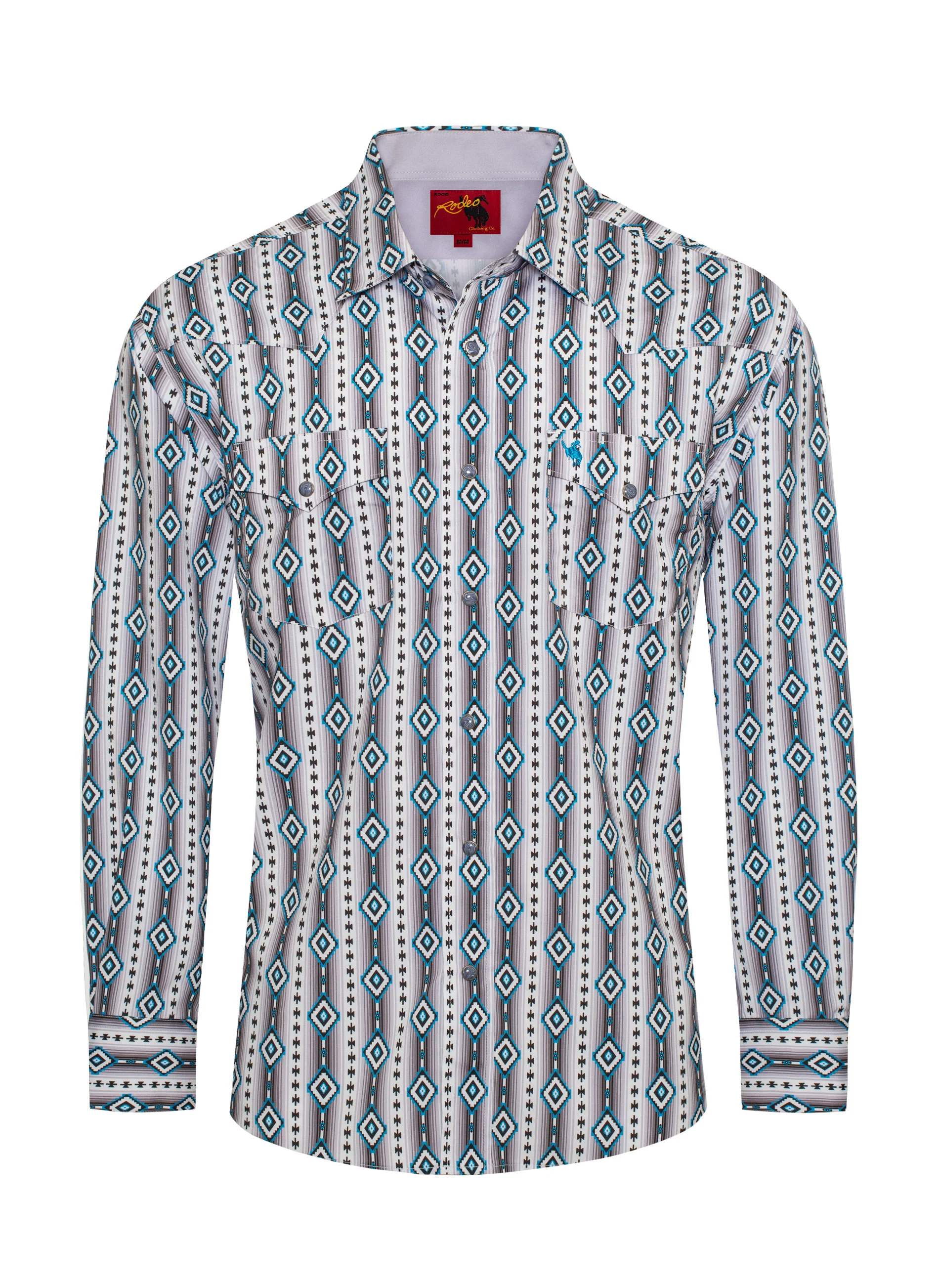 Men's Western Pearl Snap Aztec Print Shirt - MPS110L-1065