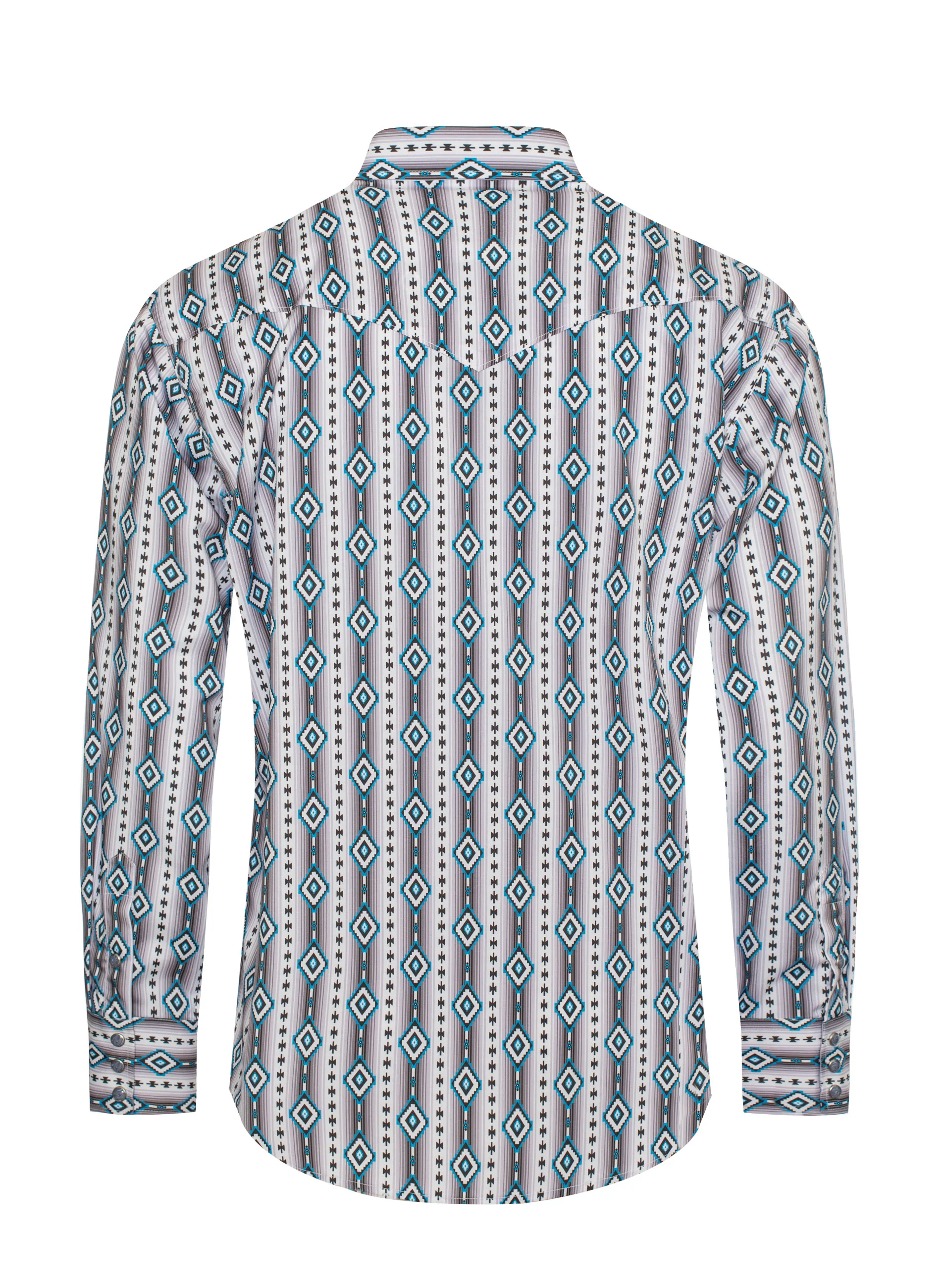 Men's Western Pearl Snap Aztec Print Shirt - MPS110L-1065 - Image 2