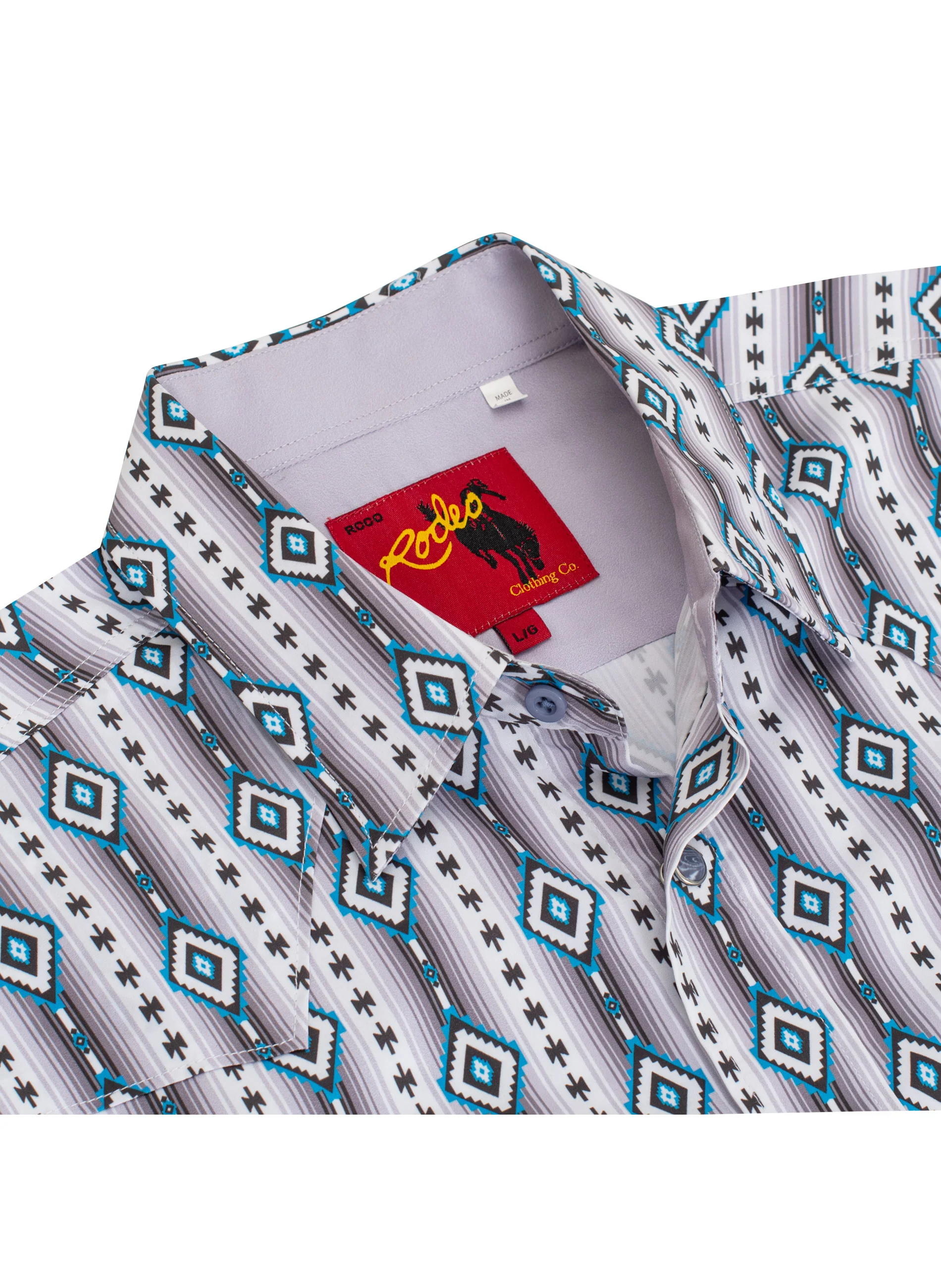 Men's Western Pearl Snap Aztec Print Shirt - MPS110L-1065 - Image 3