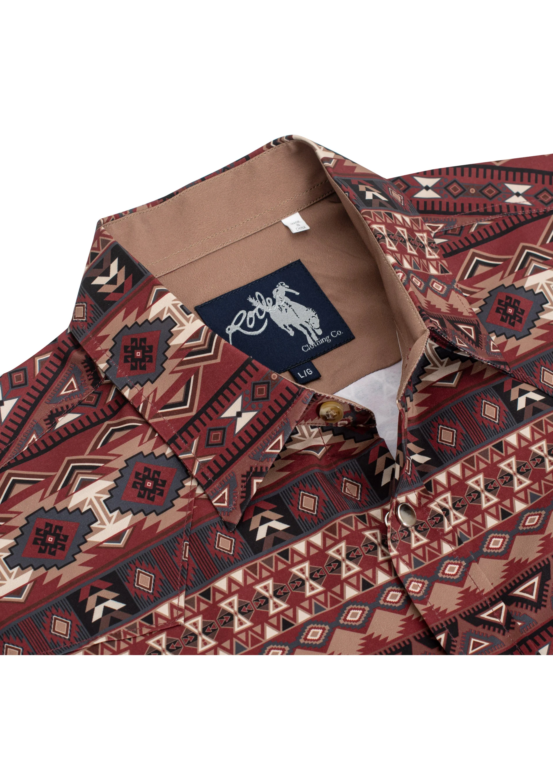 Men's Western Pearl Snap Aztec Print Shirt - MPS110L-1117 - Image 3