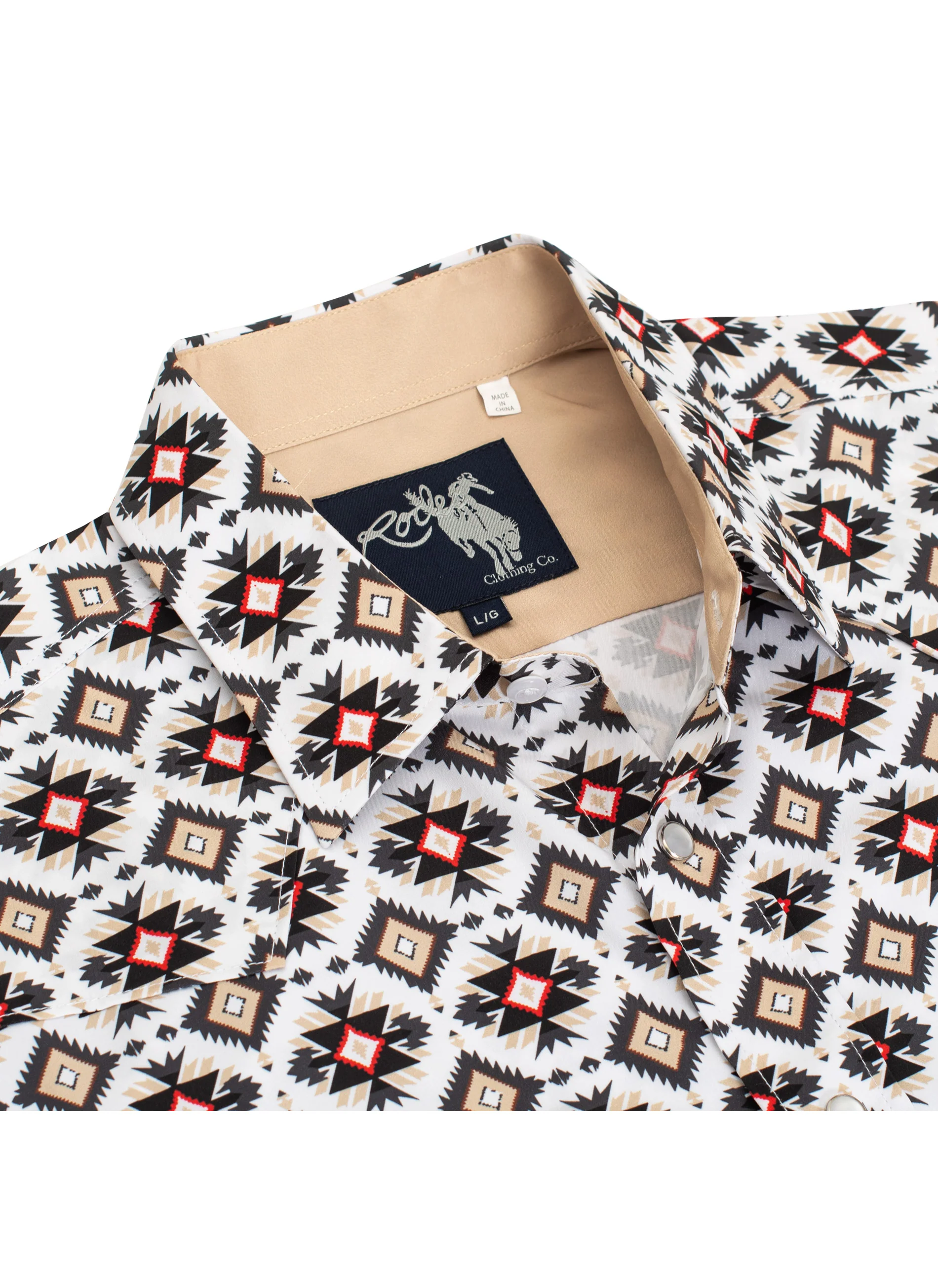 Men's Western Pearl Snap Aztec Print Shirt - MPS110L-1119 - Image 3