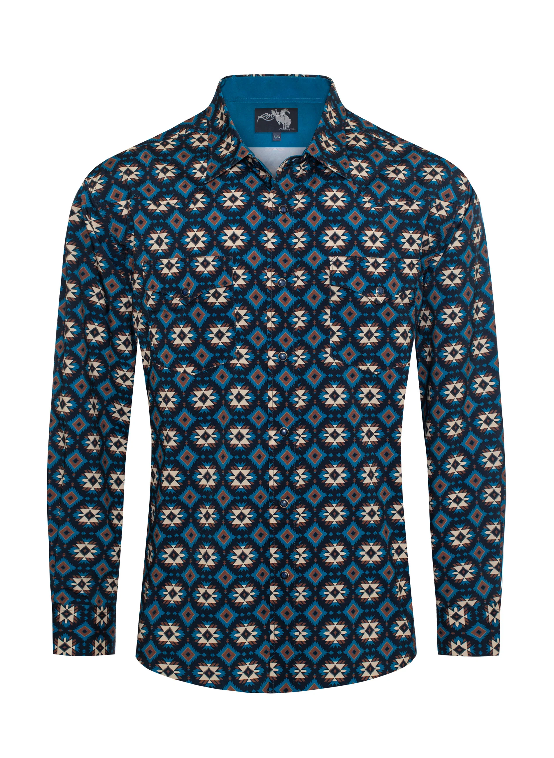Men's Western Pearl Snap Aztec Print Shirt - MPS110L-1130