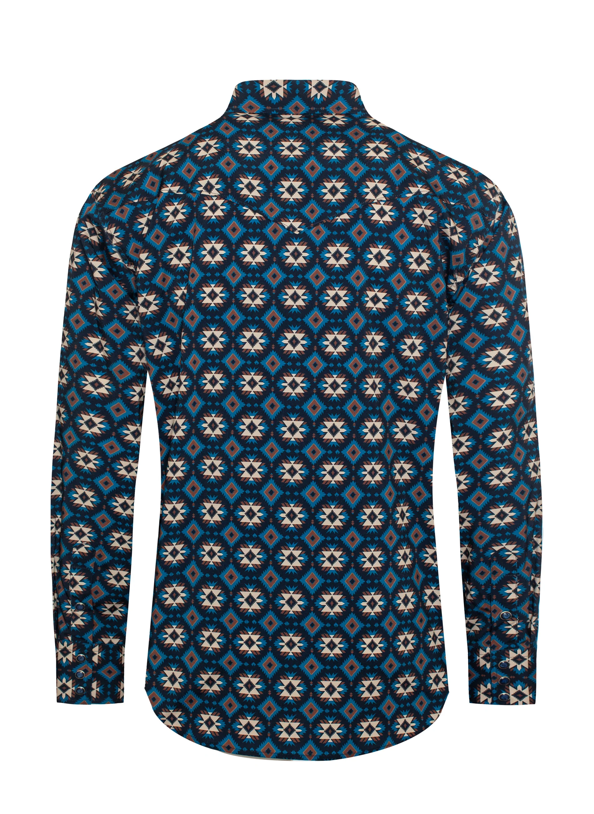 Men's Western Pearl Snap Aztec Print Shirt - MPS110L-1130 - Image 2
