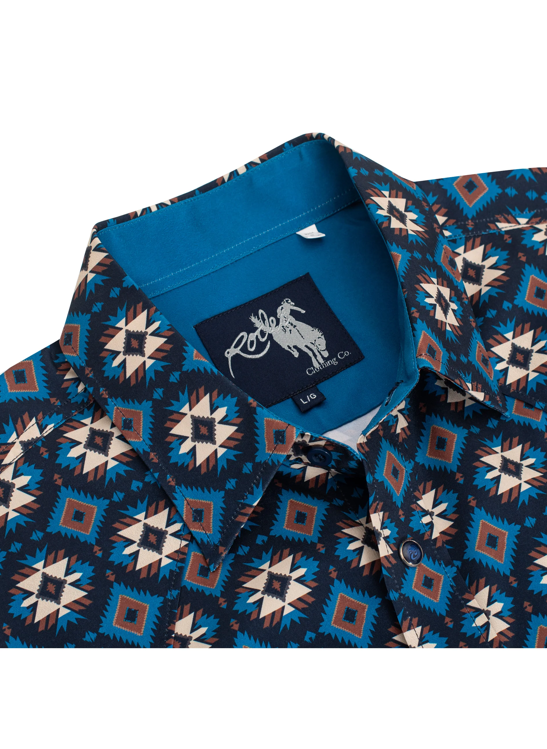 Men's Western Pearl Snap Aztec Print Shirt - MPS110L-1130 - Image 3