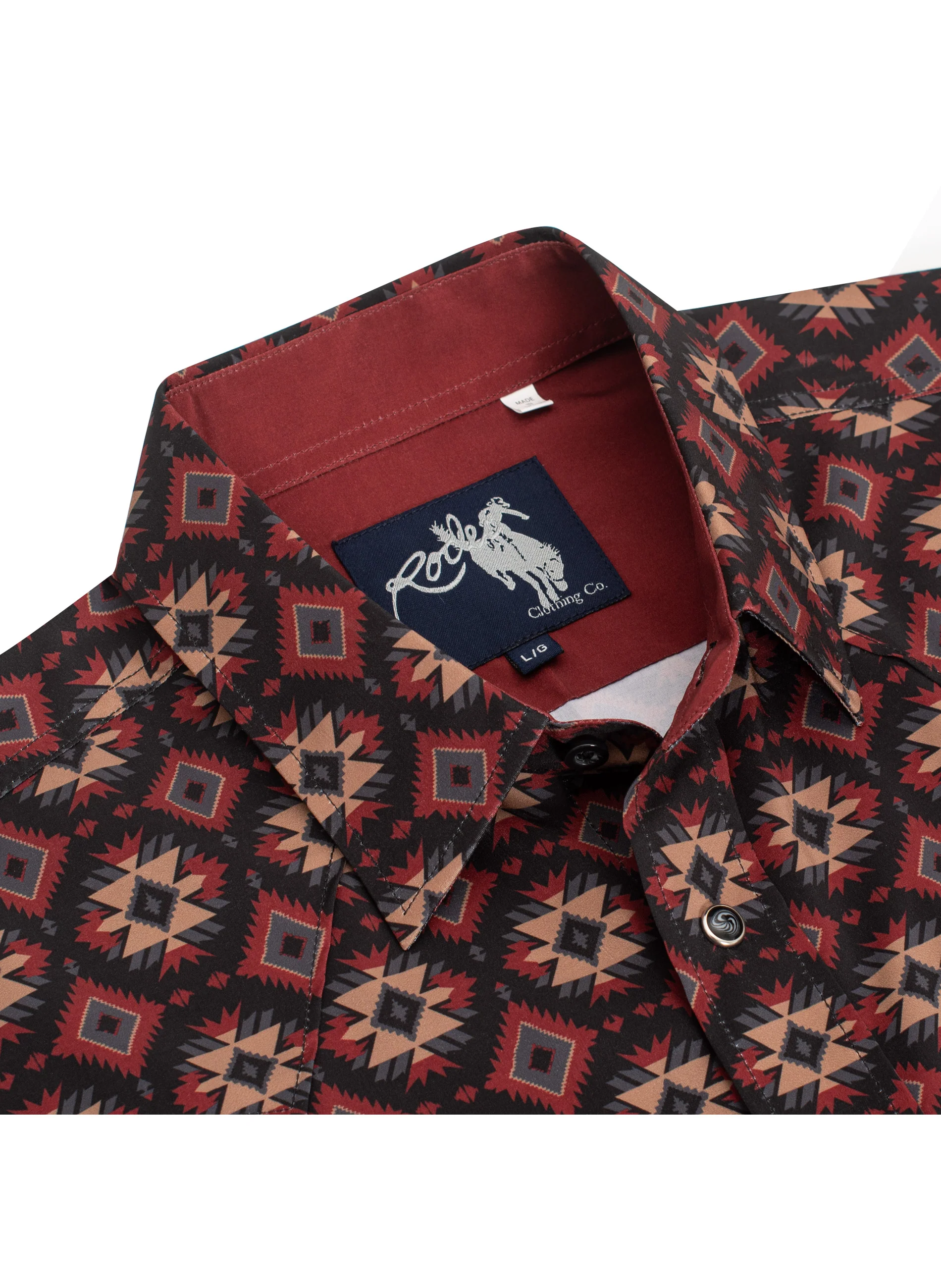 Men's Western Pearl Snap Aztec Print Shirt - MPS110L-1131 - Image 3