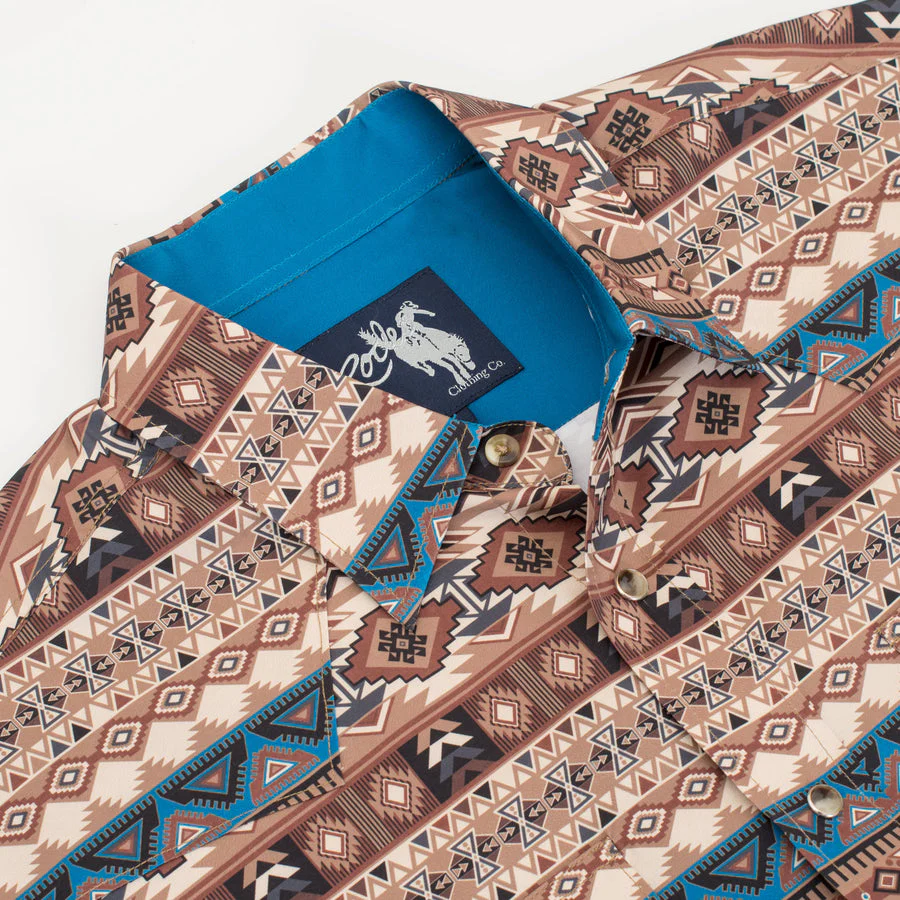 Men's Western Pearl Snap Aztec Print Shirt - MPS110L-119 - Image 2