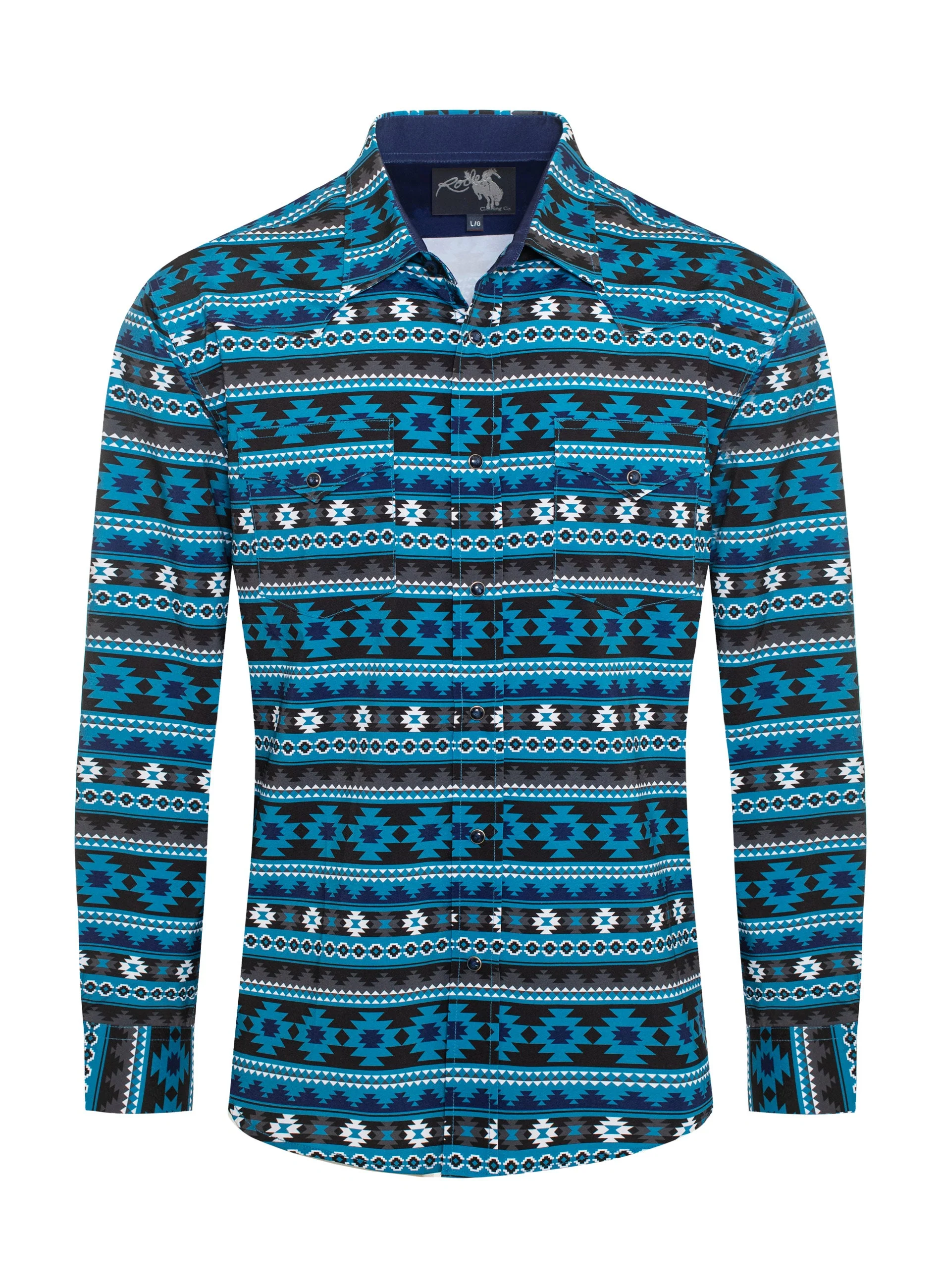 Men's Western Pearl Snap Aztec Print Shirt - MPS110L-121