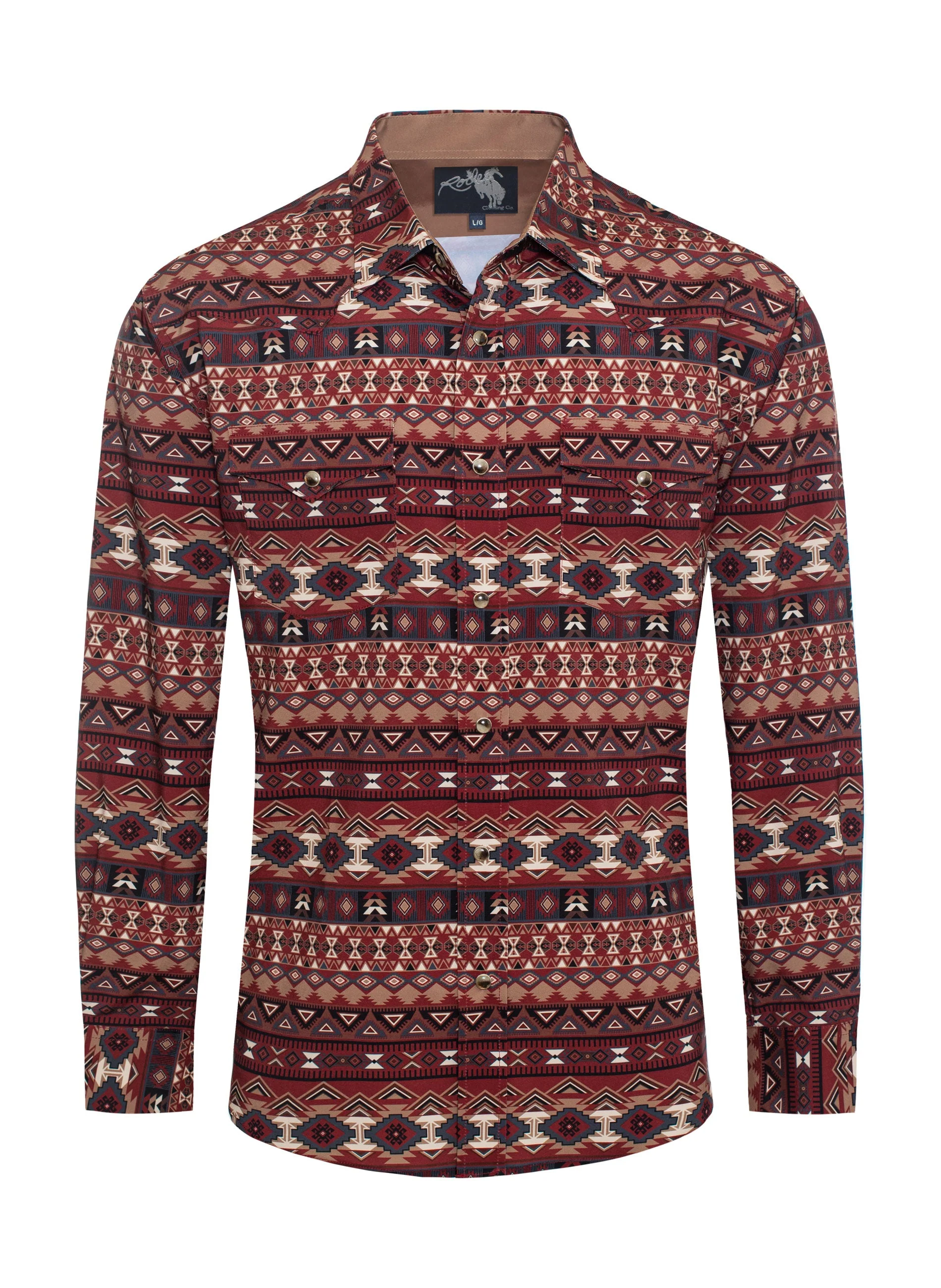 Men's Western Pearl Snap Aztec Print Shirt - MPS110L-124