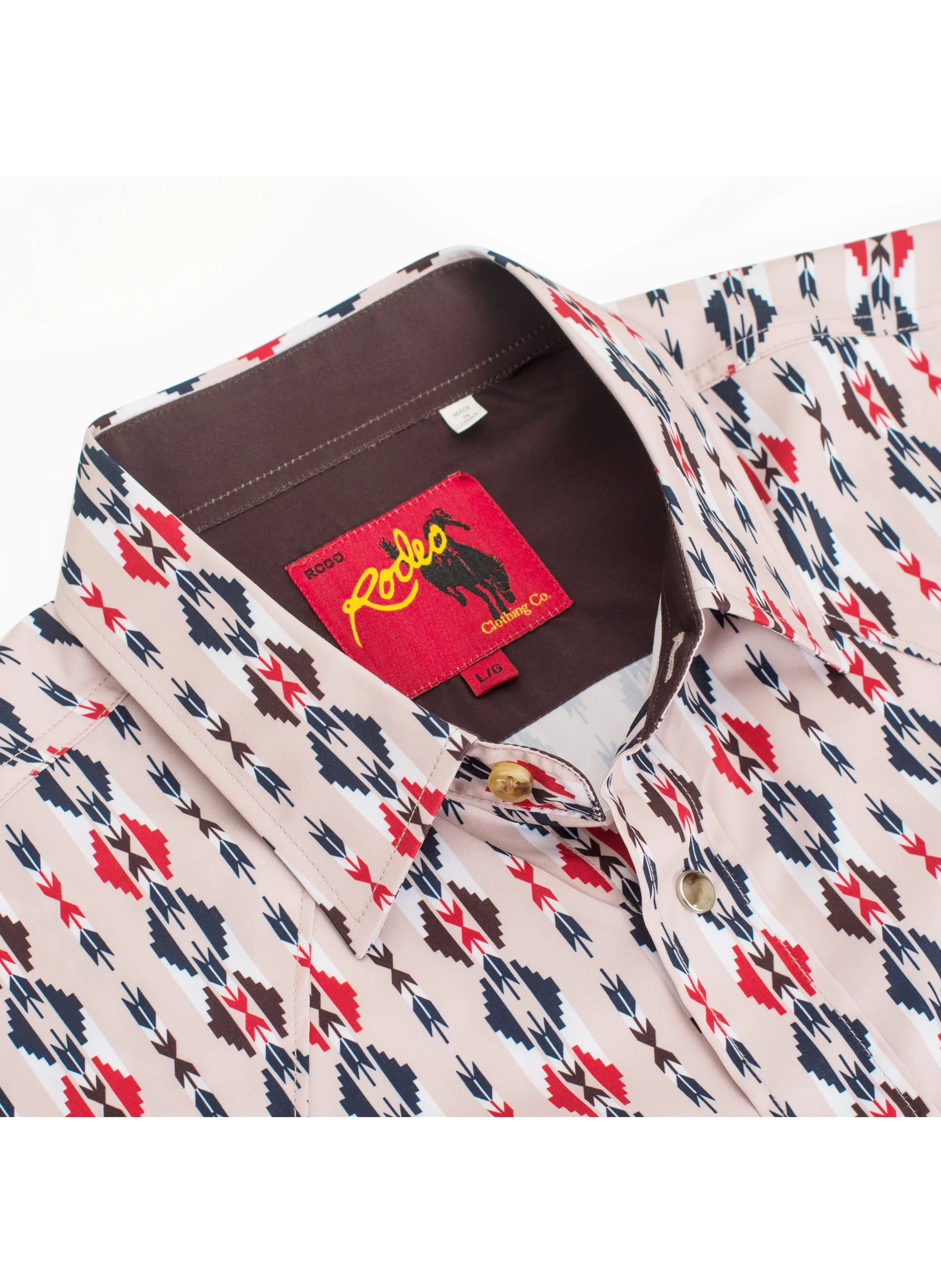 Men's Western Pearl Snap Aztec Print Shirt-MPS110S-1051 - Image 3